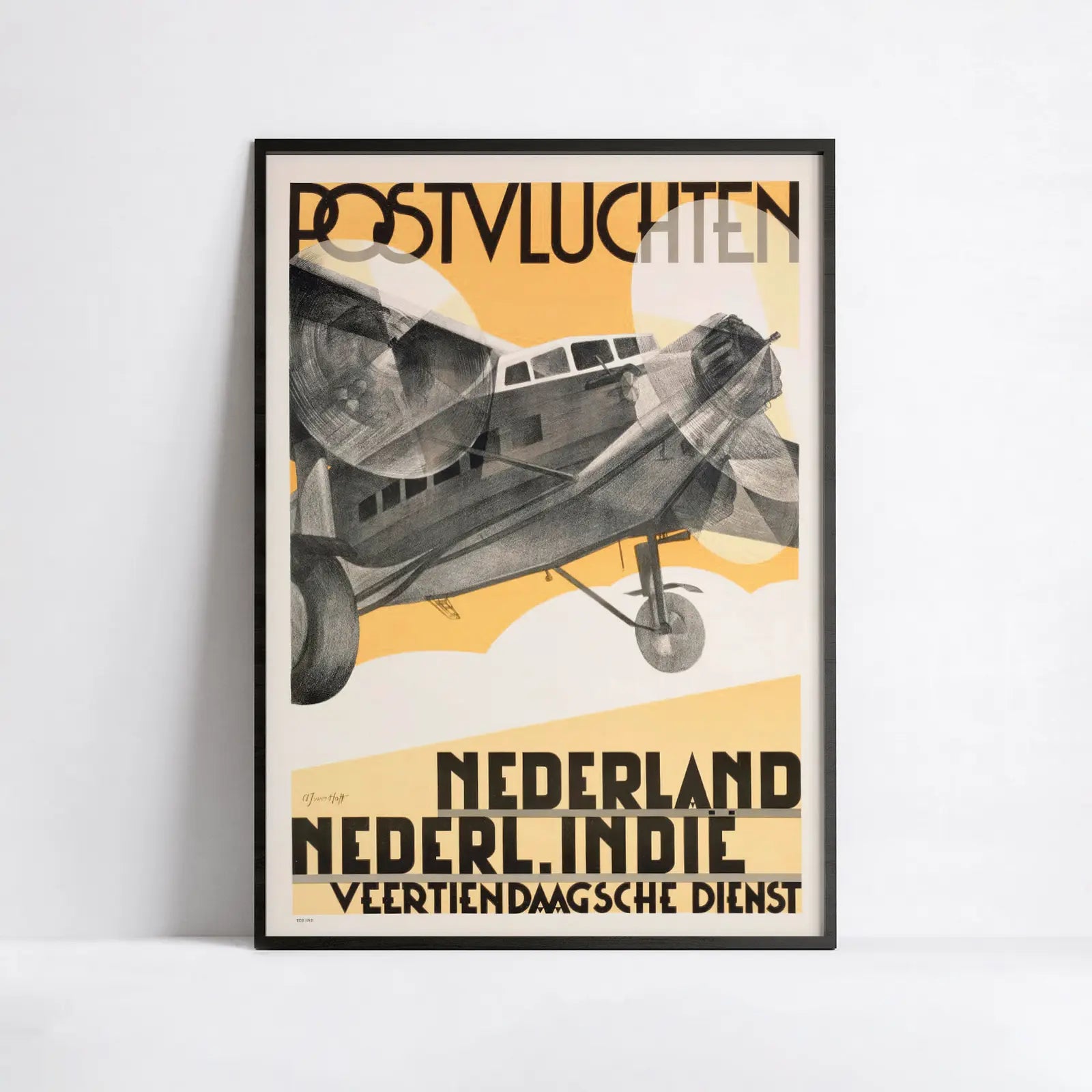 Vintage-Poster „Postvluchten Nederland Nederl. Indie“ – Adriaan Van't Hoff – High Definition – mattes Papier 230 g/m²