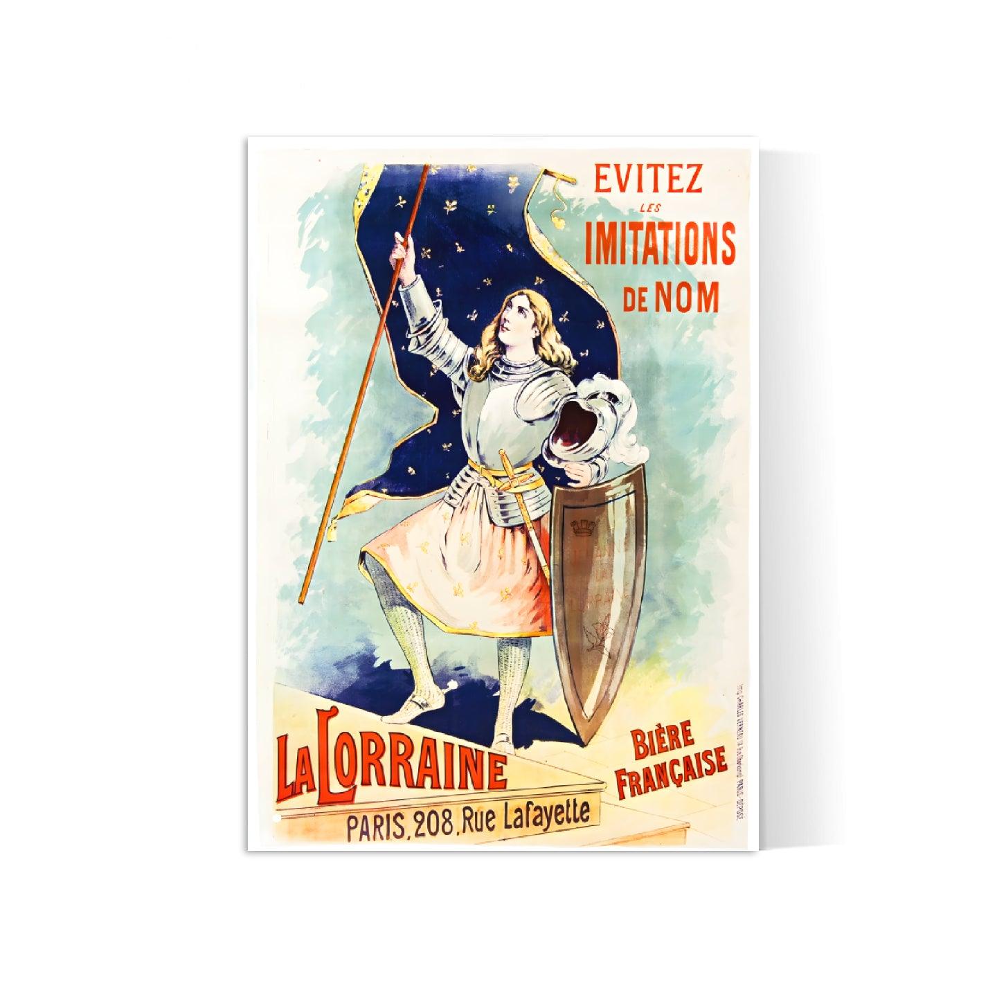 Affiche alcool vintage "Bière de la Lorraine" vintage -Eugène Ogé - Haute Définition - papier mat 230gr/m2 - Poster Vintage