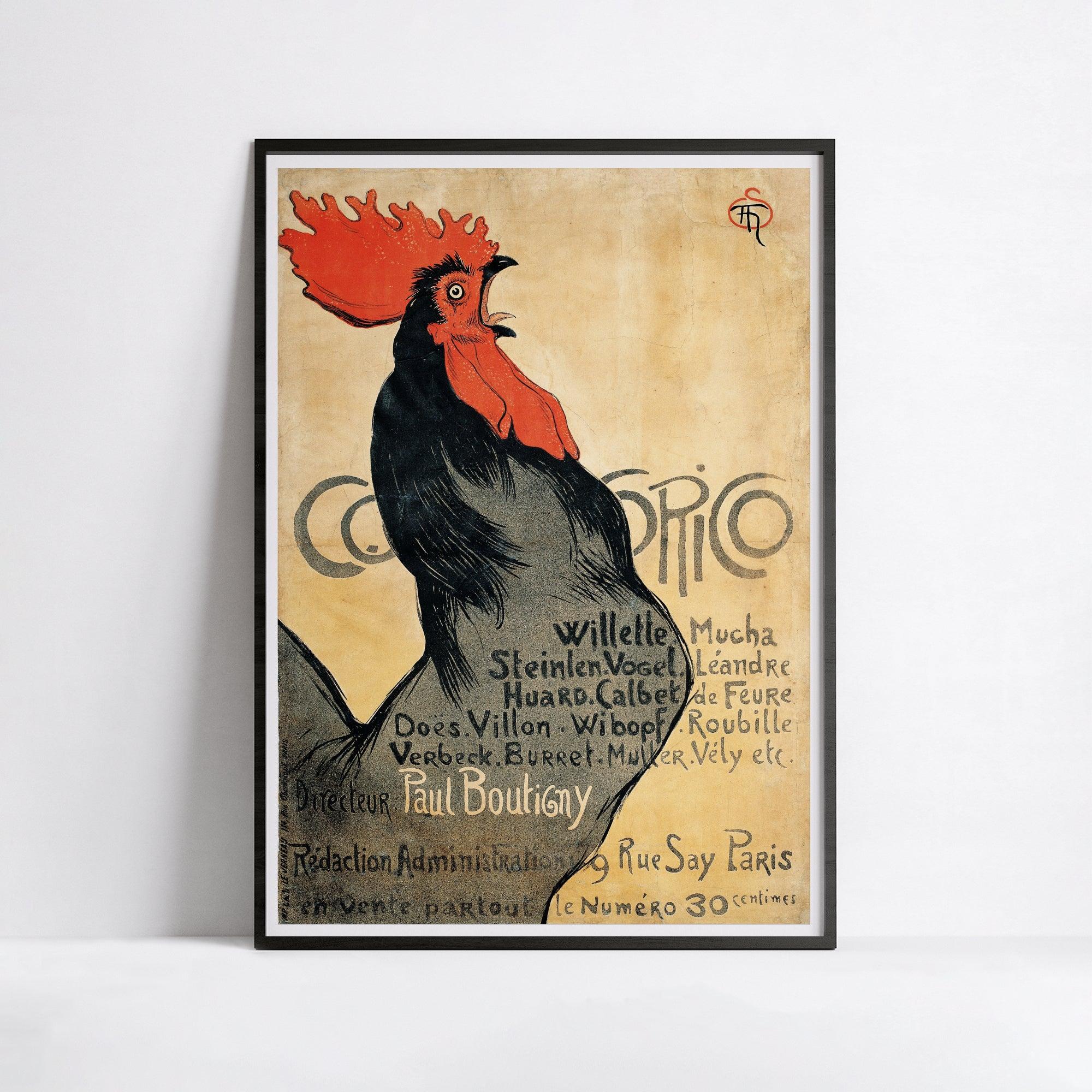 Affiche Art Nouveau "Cocorico" - Steinlen - Haute Définition - papier mat 230gr/m² - Poster Vintage