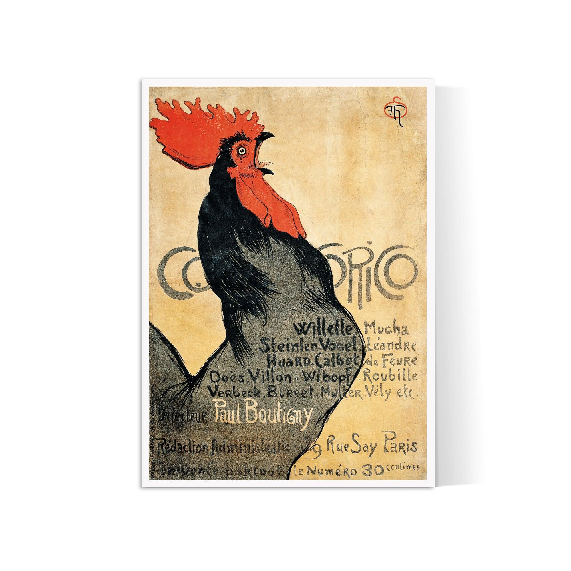 Affiche Art Nouveau "Cocorico" - Steinlen - Haute Définition - papier mat 230gr/m² - Poster Vintage