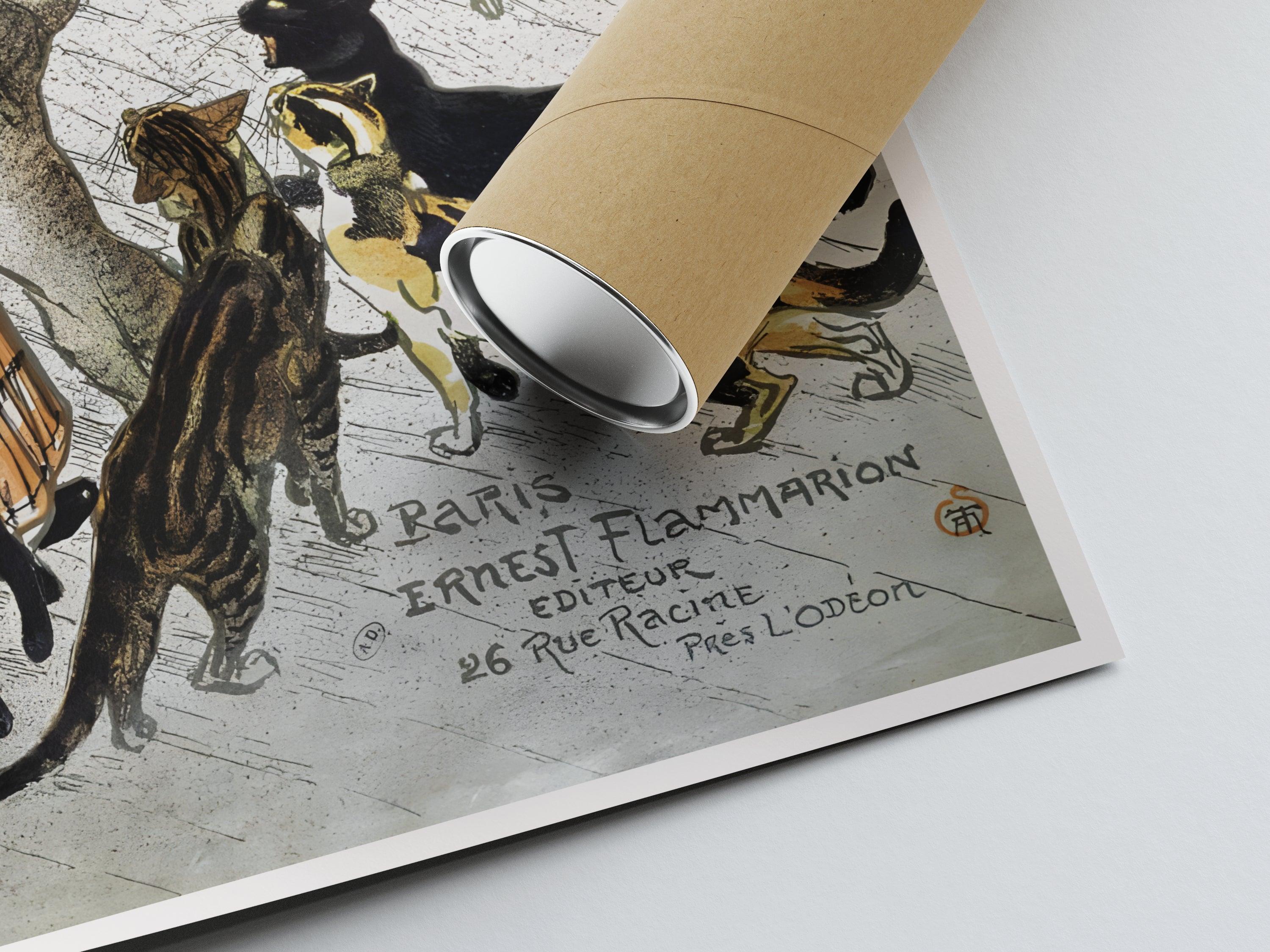 Affiche Art Nouveau "Des Chats" - Steinlen - Haute Définition - papier mat 230gr/m² - Poster Vintage