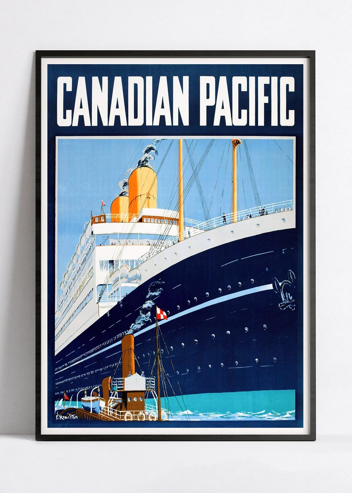 Affiche bateau vintage "Canadian Pacific" - Haute Définition - papier mat 230gr/m2 - Poster Vintage