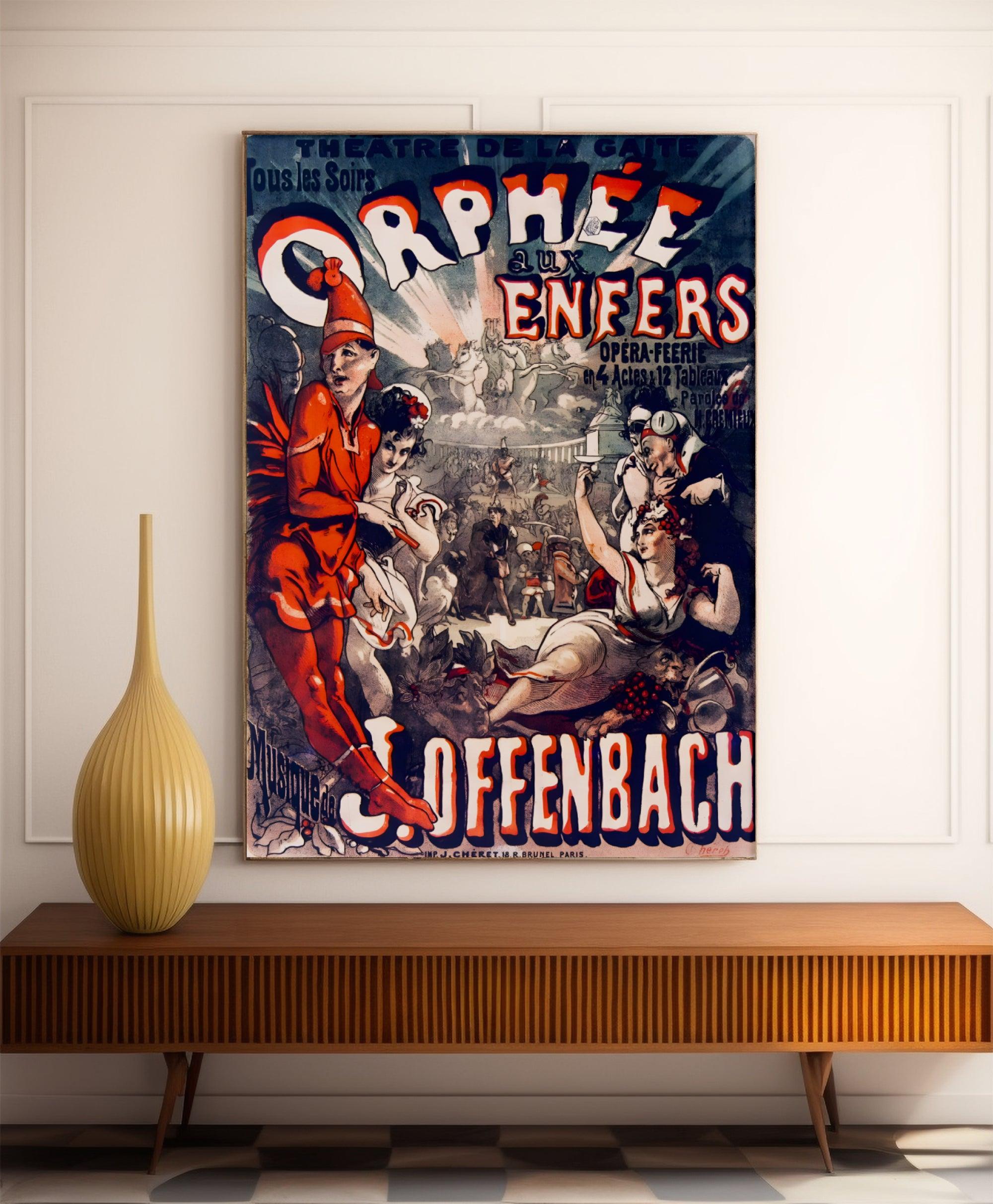 Affiche cabaret vintage "Orphée aux enfers" - Jules Cheret - Haute Définition - papier mat 230gr/m² - Poster Vintage