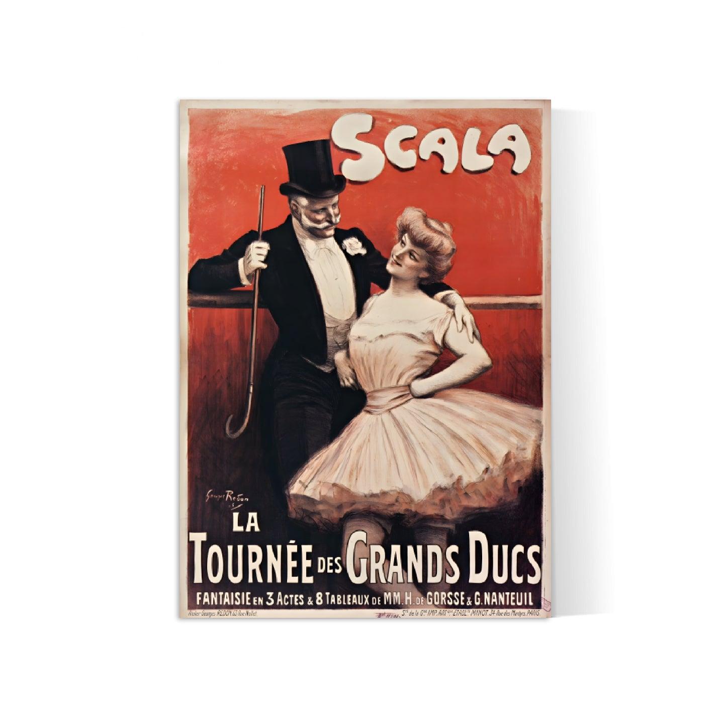 Affiche cabaret vintage "Scala - la tournée des grands Ducs" - Georges Redon - Haute Définition - papier mat 230gr/m² - Poster Vintage