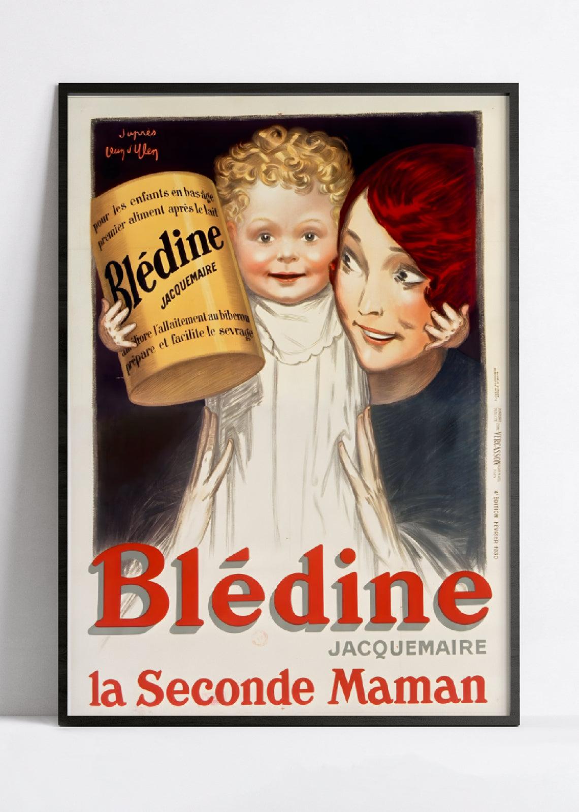 Affiche cuisine vintage "Blédine" - Jean d'Ylen - Haute Définition - papier mat 230gr/m² - Poster Vintage