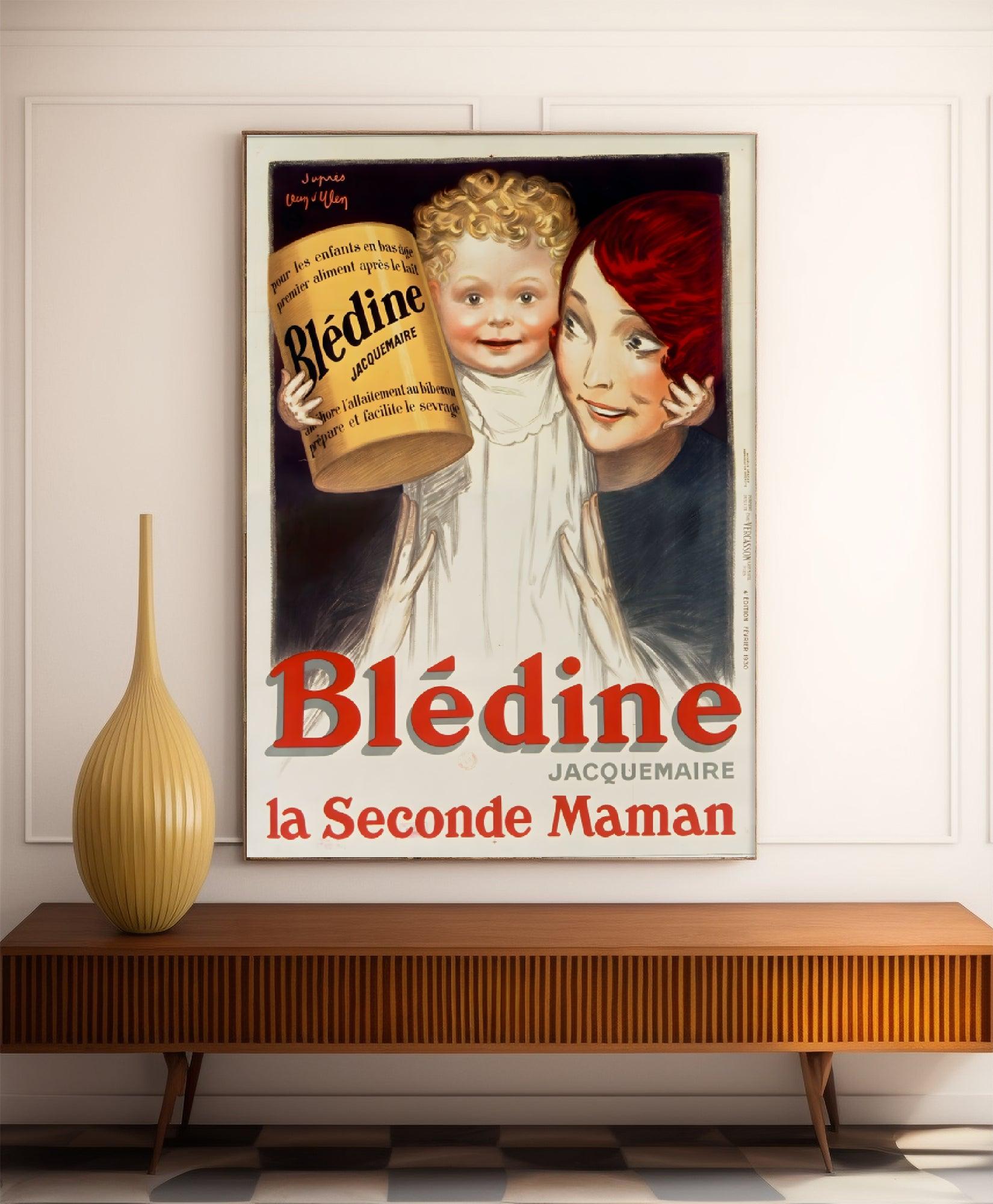 Affiche cuisine vintage "Blédine" - Jean d'Ylen - Haute Définition - papier mat 230gr/m² - Poster Vintage