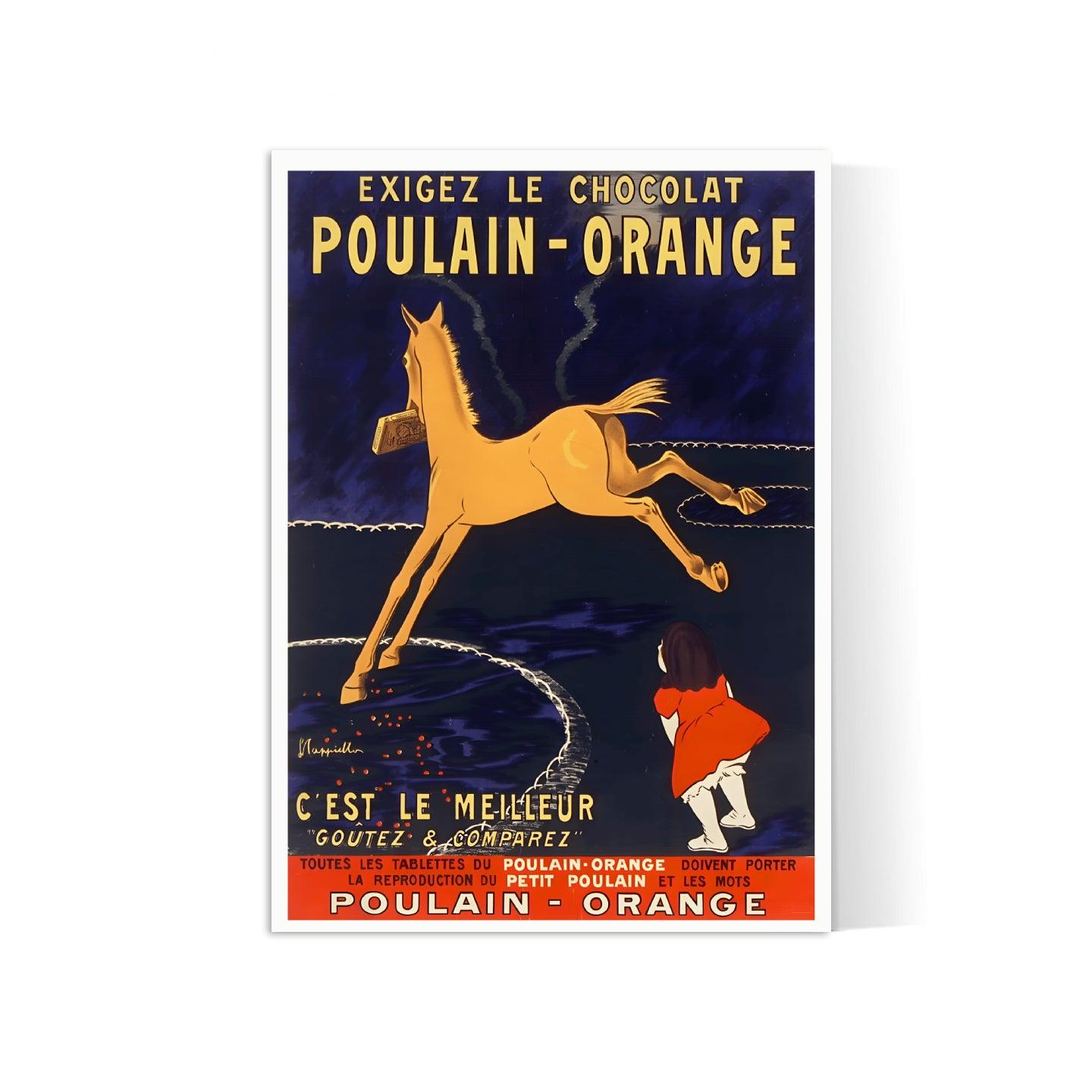 Affiche cuisine vintage "Poulain Orange" - Leonetto Cappiello - Haute Définition - papier mat 230gr/m² - Poster Vintage
