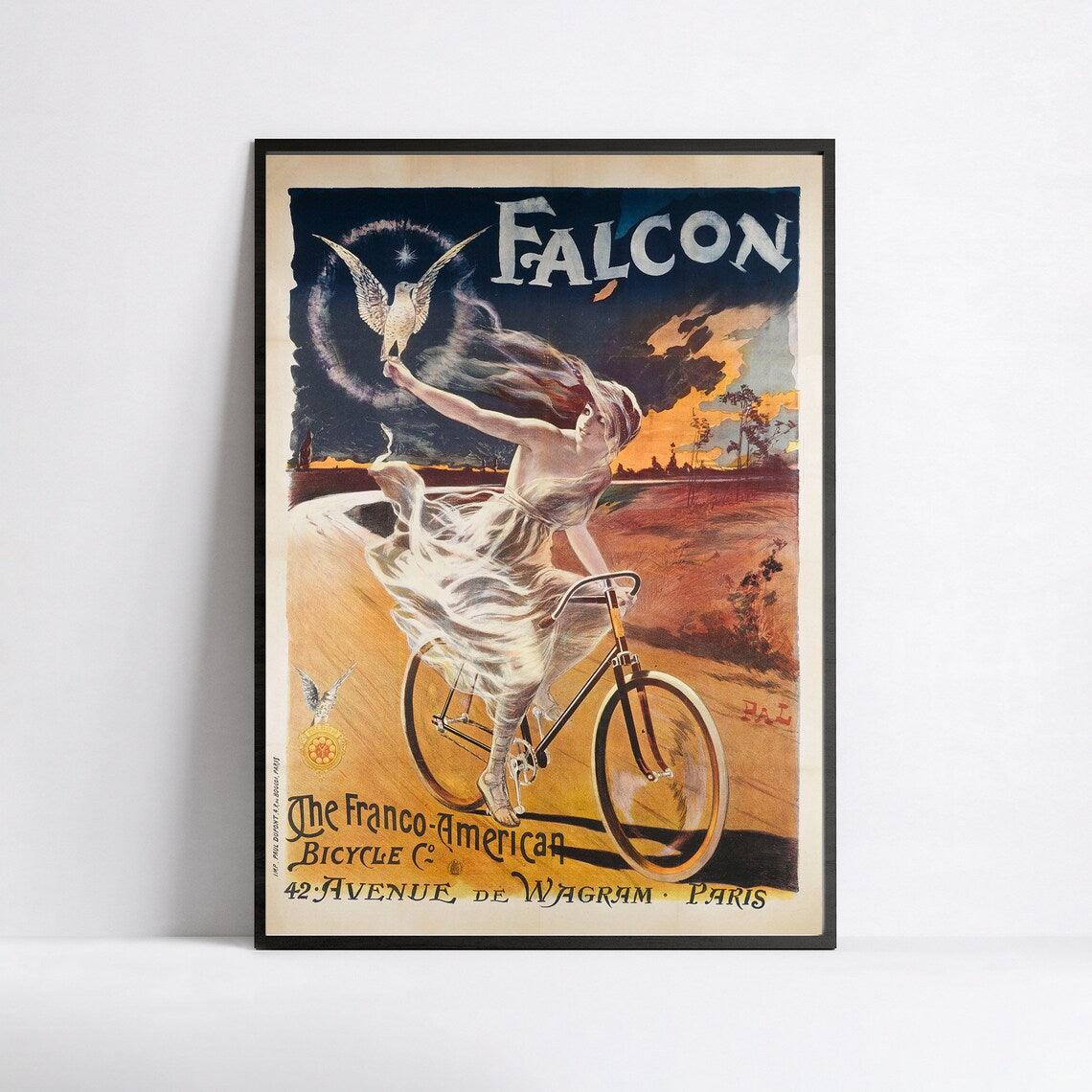 plakat fahrradhelm Vintage-Wandplakat „Falcon Cycle“ – PAL – High Definition – mattes Pap