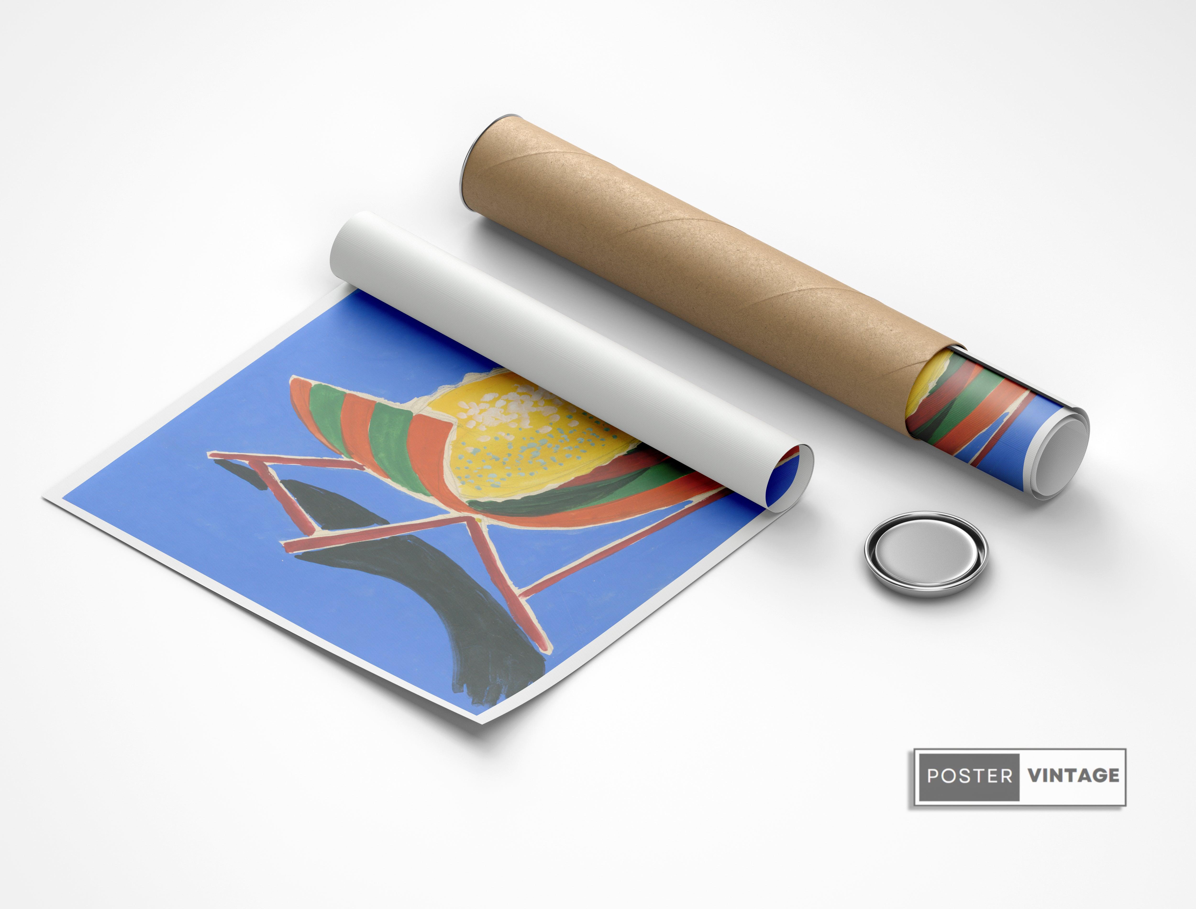 Affiche Orangina "Transat" - Villemot - Haute Définition - papier mat 230gr/m² - Poster Vintage