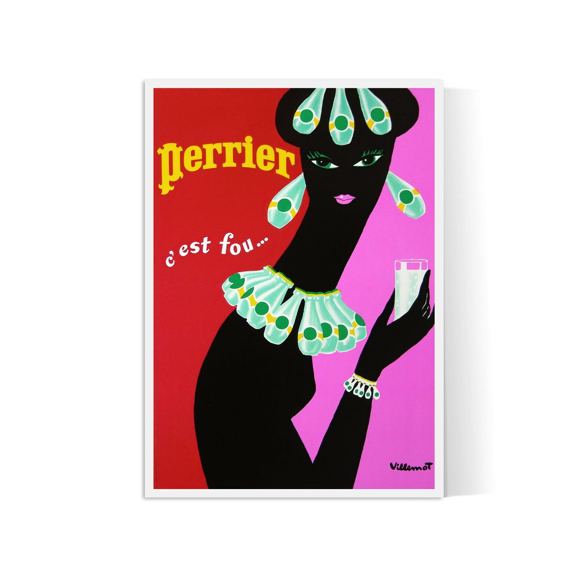 Affiche Perrier "Collier Perrier" - Villemot - Haute Définition - papier mat 230gr/m² - Poster Vintage