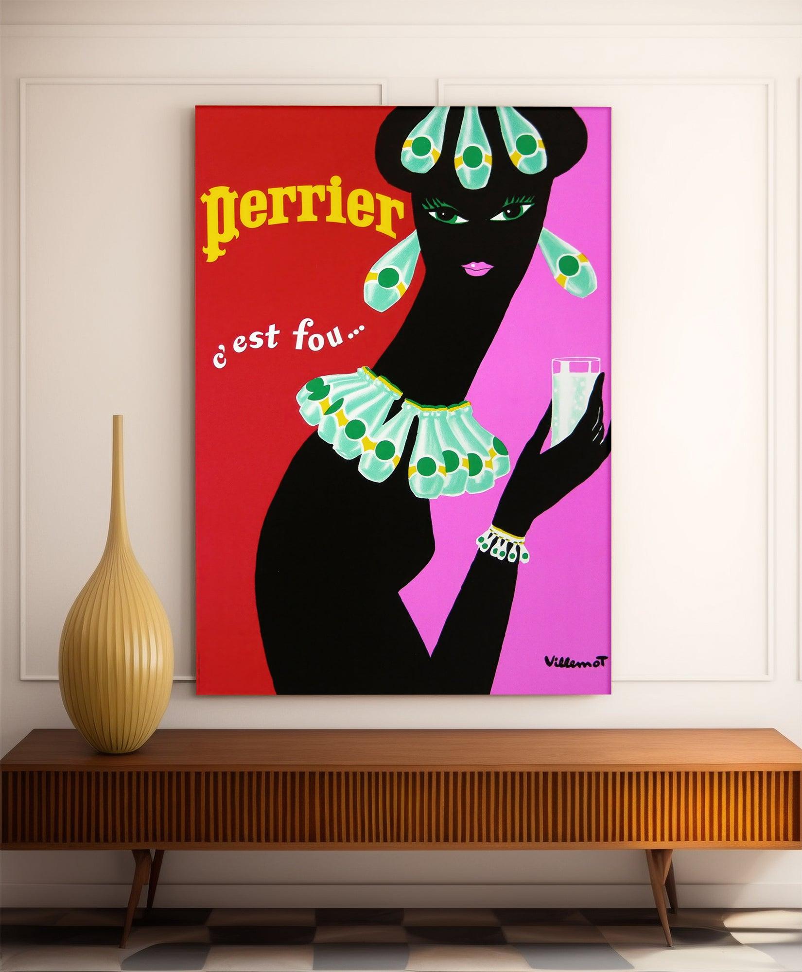 Affiche Perrier "Collier Perrier" - Villemot - Haute Définition - papier mat 230gr/m² - Poster Vintage