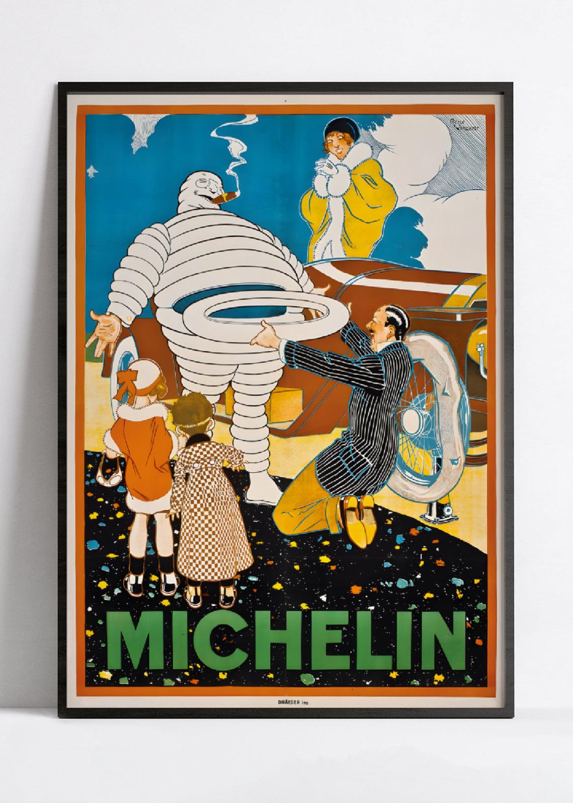 Affiche publicitaire vintage " Michelin" - René Vincent - Haute Définition - papier mat 230gr/m² - Poster Vintage