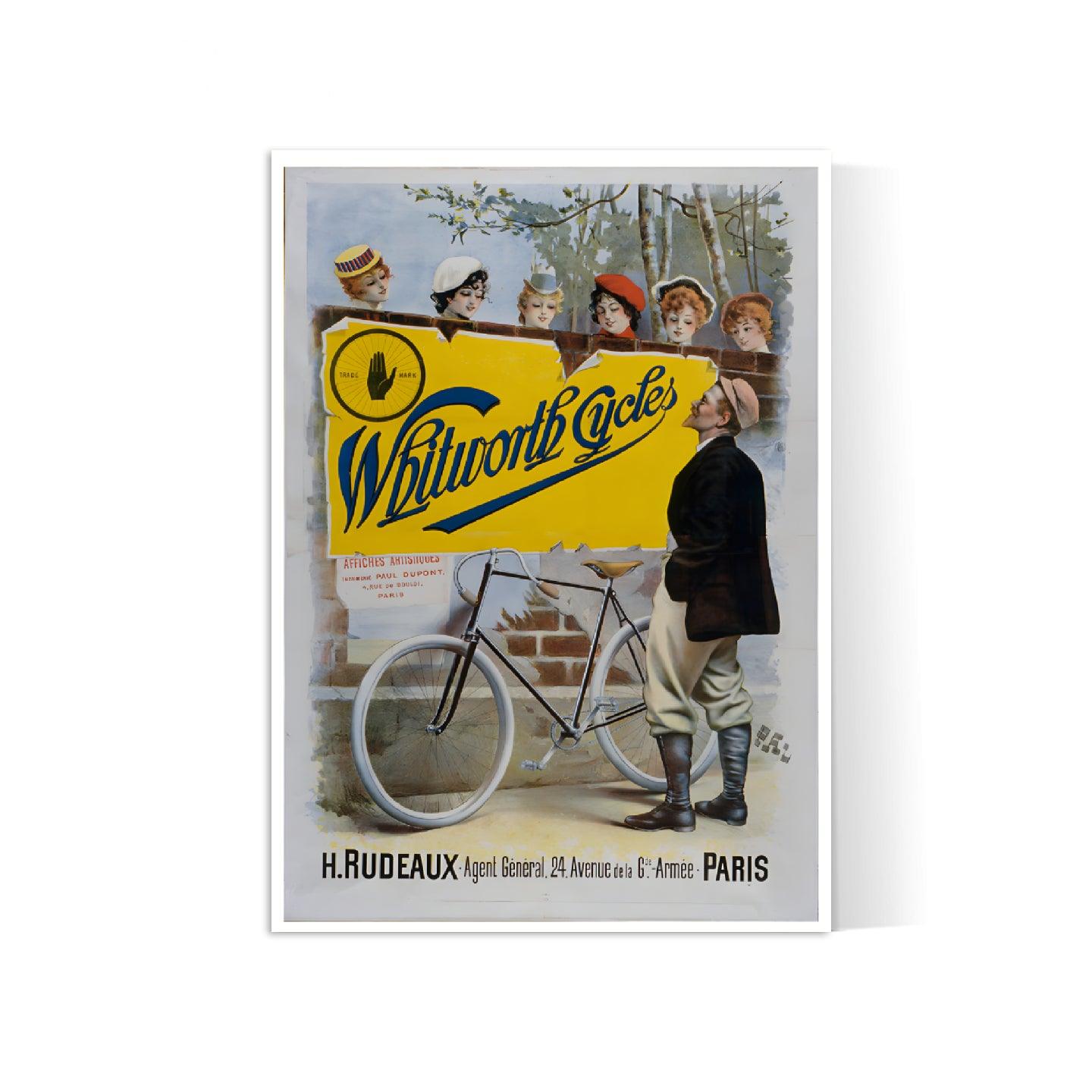 Affiche velo vintage "Withworth Cycles" - PAL- Haute Définition - papier mat 230gr/m² - Poster Vintage