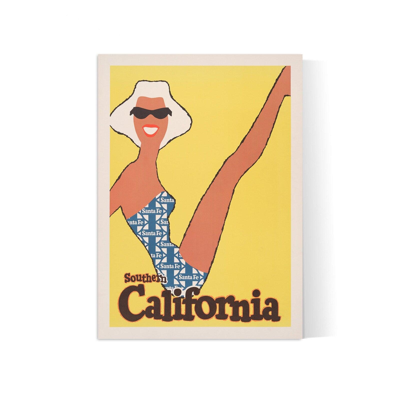 Affiche voyage vintage "California southern " - Haute Définition - papier mat 230gr/m² - Poster Vintage