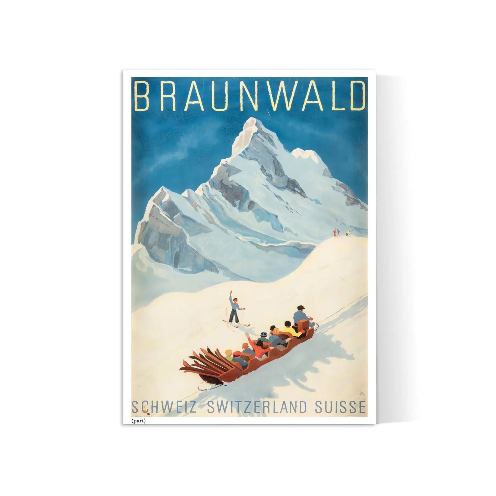 Vintage-Ski-Poster „Braunwald Schweiz“ – Alex Walter Diggelmann – High Definition – mattes Papier 230 g/m²
