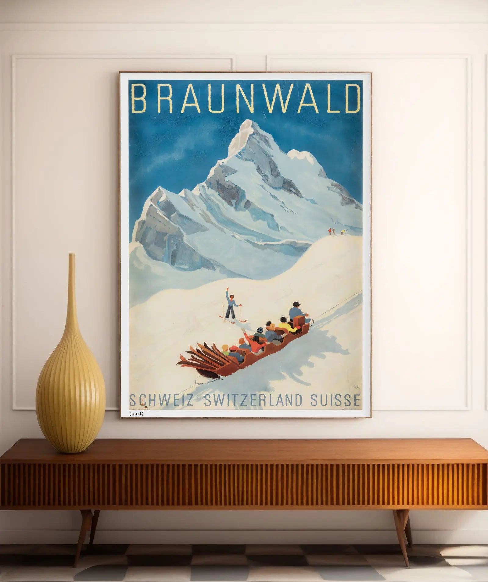 Vintage-Ski-Poster „Braunwald Schweiz“ – Alex Walter Diggelmann – High Definition – mattes Papier 230 g/m²