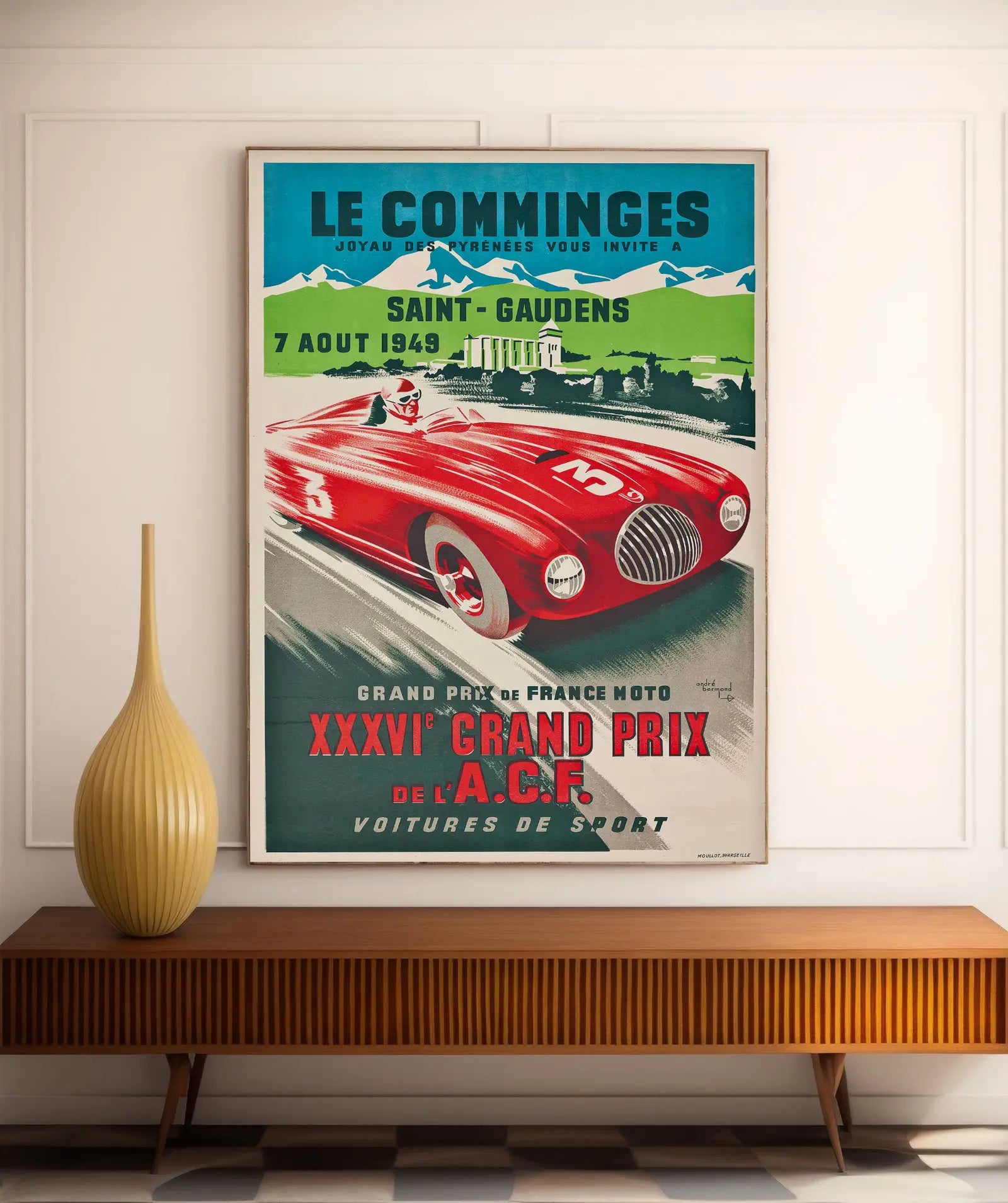 Oldtimer-Poster „Le Comminges Grand Prix“ – André Bermond – High Definition – mattes Papier 230 g/m²