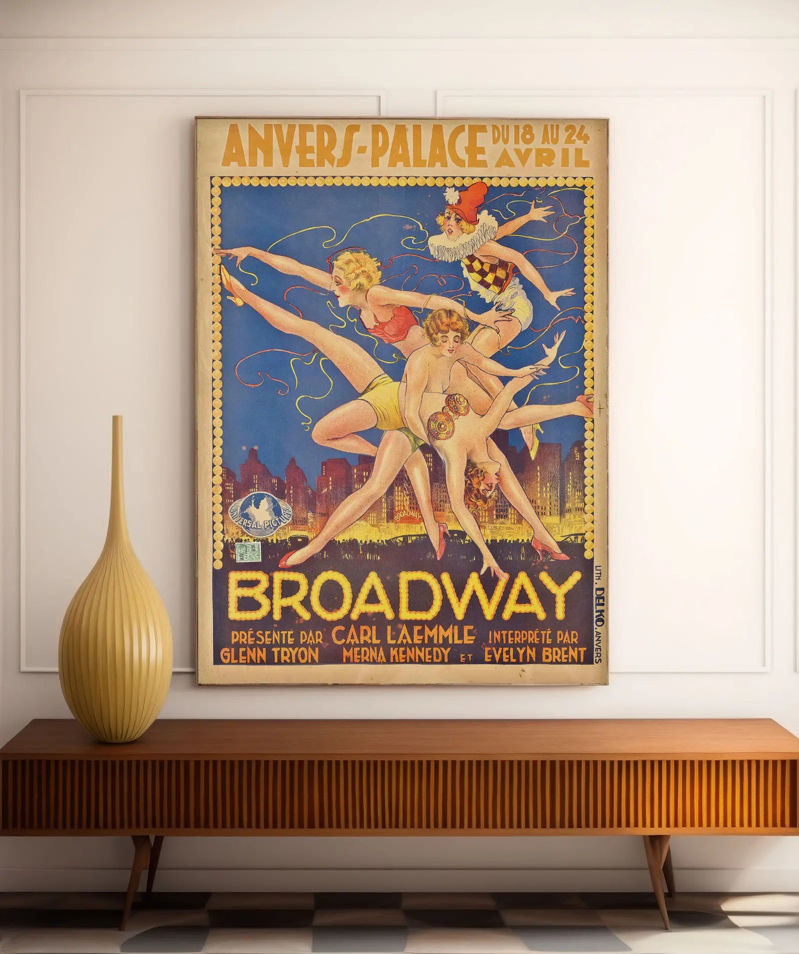 Vintage-Kabarettplakat „Broadway Antwerp Palace“ – Art Deco – High Definition – mattes Papier 230 g/m²