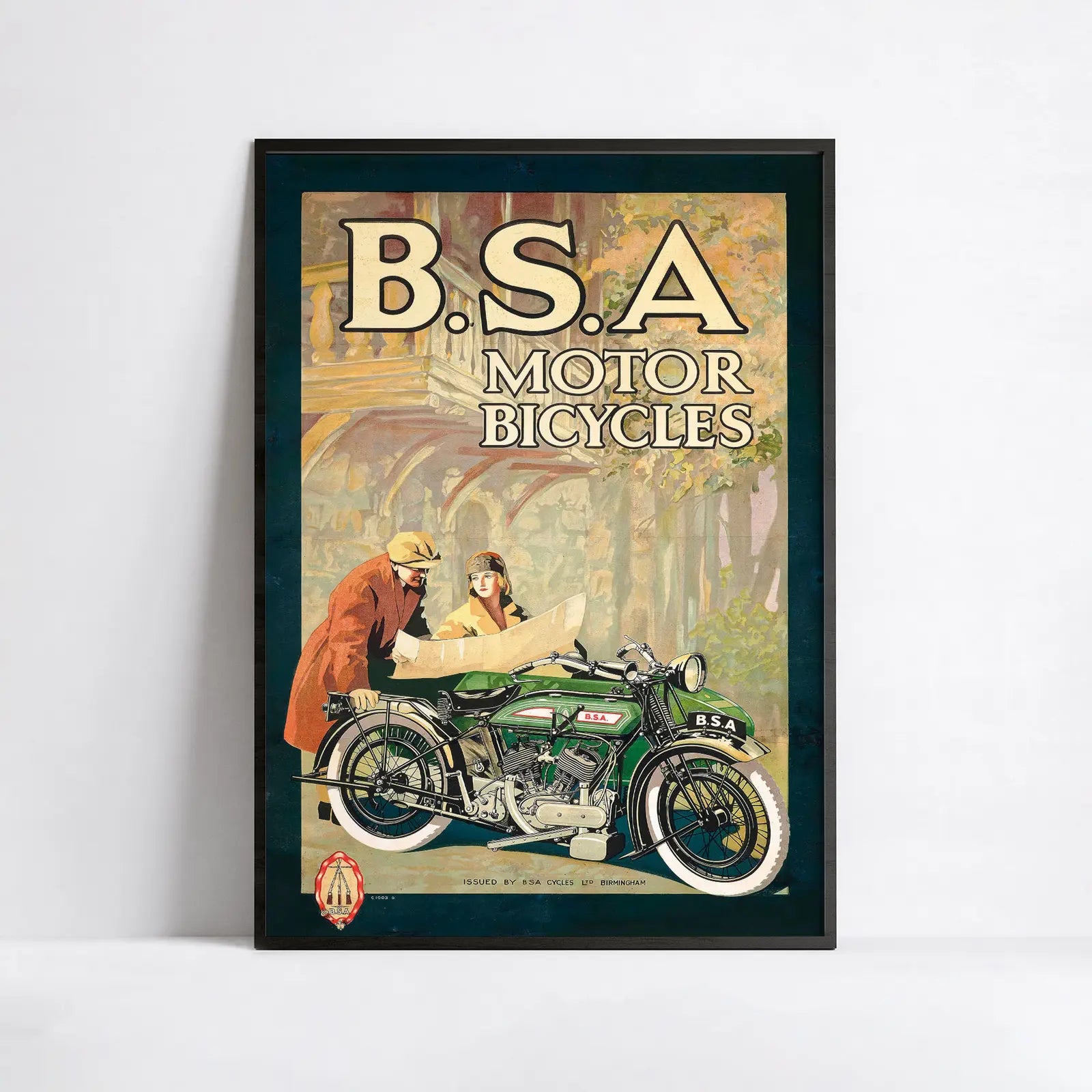 Vintage-Fahrradplakat „BSA Motor Bicycles“ – High Definition – mattes Papier 230 g/m²
