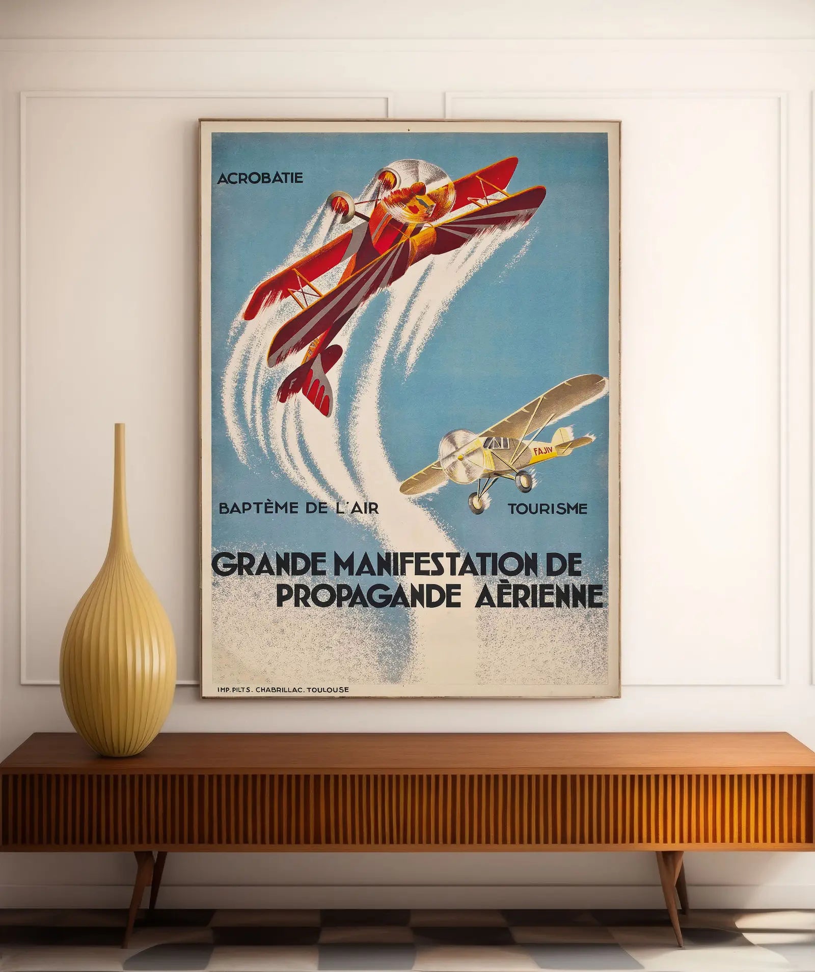 Vintage-Luftfahrtplakat „Great Air Propaganda Demonstration“ – High Definition – 230 g/m² mattes Papier