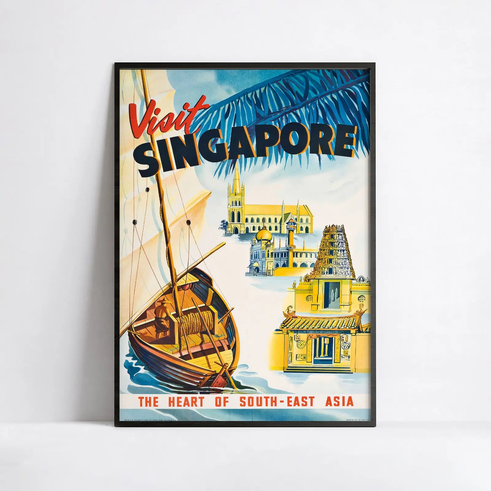 Vintage-Reiseplakat „Visit Singapore“ – High Definition – 230 g/m² mattes Papier