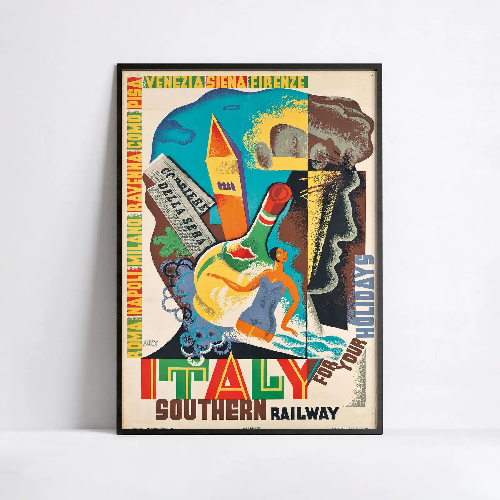 Vintage-Reiseplakat „Italienische Südbahn“ – High Definition – mattes Papier 230 g/m²