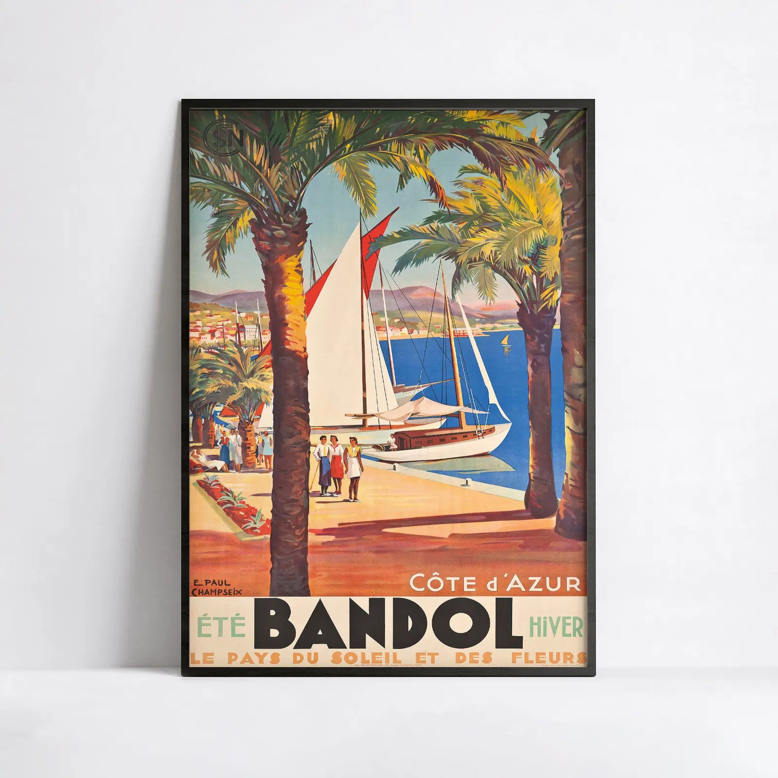 Vintage-Reiseplakat „Bandol“ – E. Paul Champseix – High Definition – mattes Papier 230 g/m²
