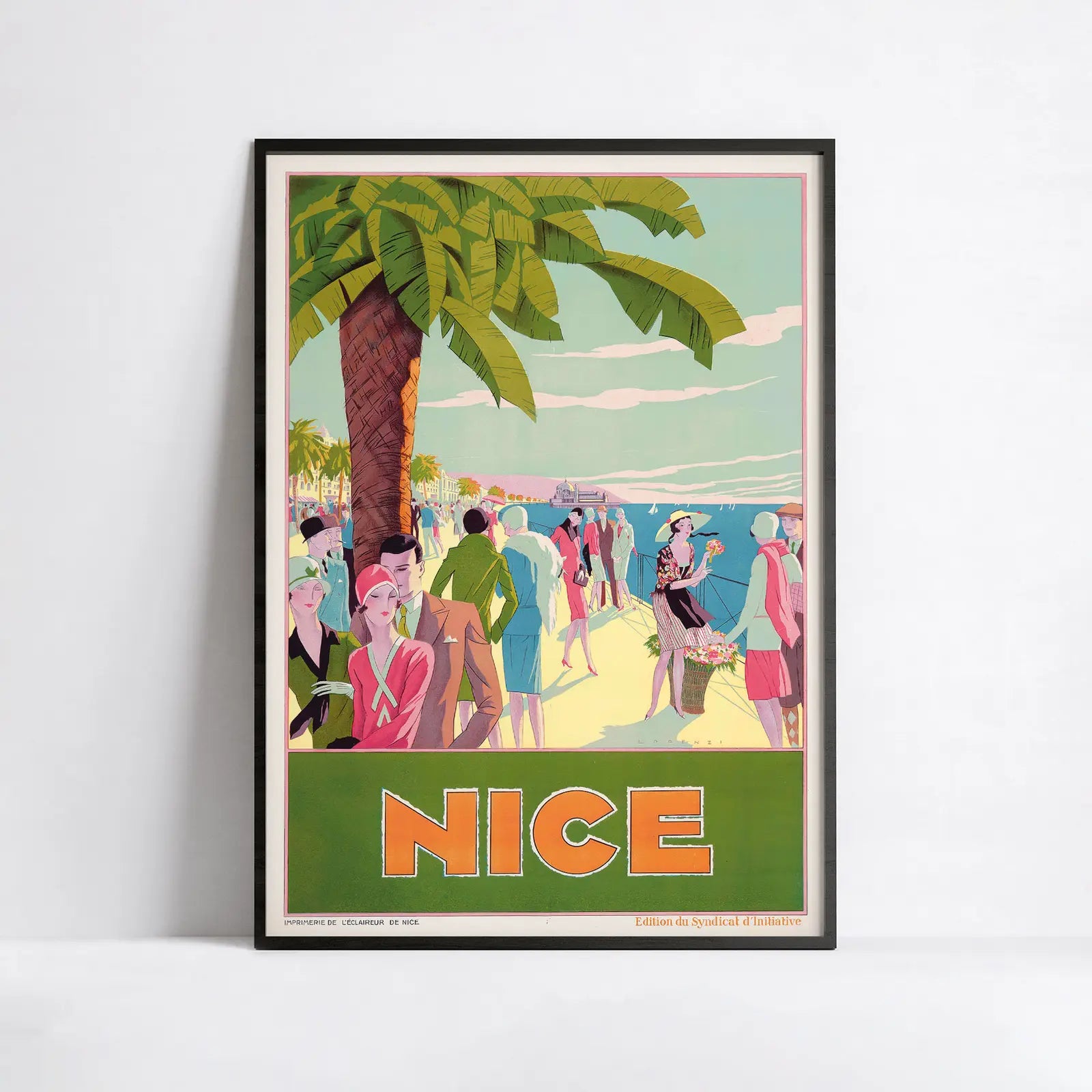 Vintage-Stadtplakat „Nizza“ – Fabius Lorenzi – High Definition – mattes Papier 230 g/m²