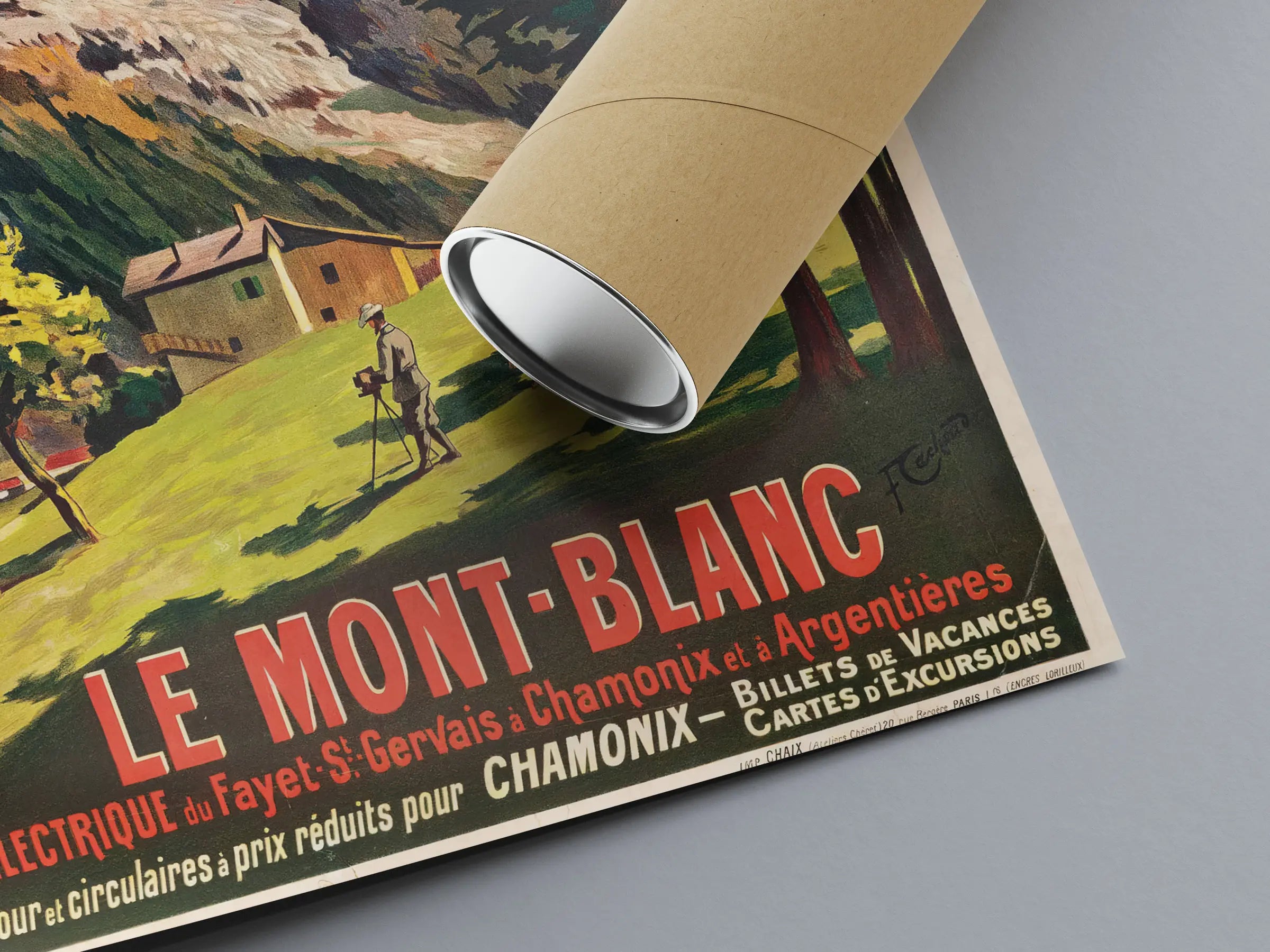 Vintage-Bergplakat „Le Mont Blanc Chamonix“ – François-Charles Cachoud – High Definition – mattes Papier 230 g/m²