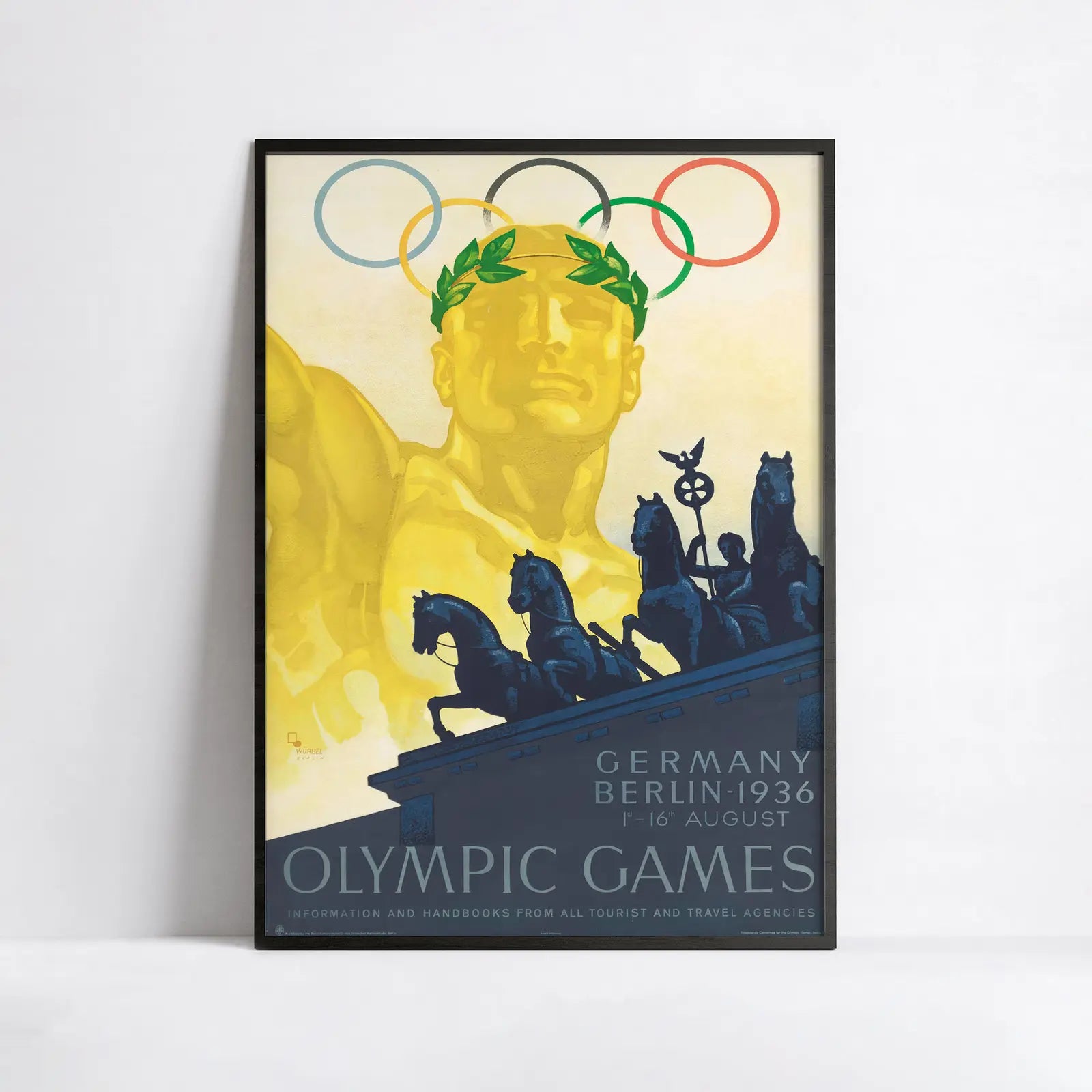 Vintage-Sportplakat „Olympische Spiele 1936 in Berlin“ – Franz Würbel – High Definition – mattes Papier 230 g/m²