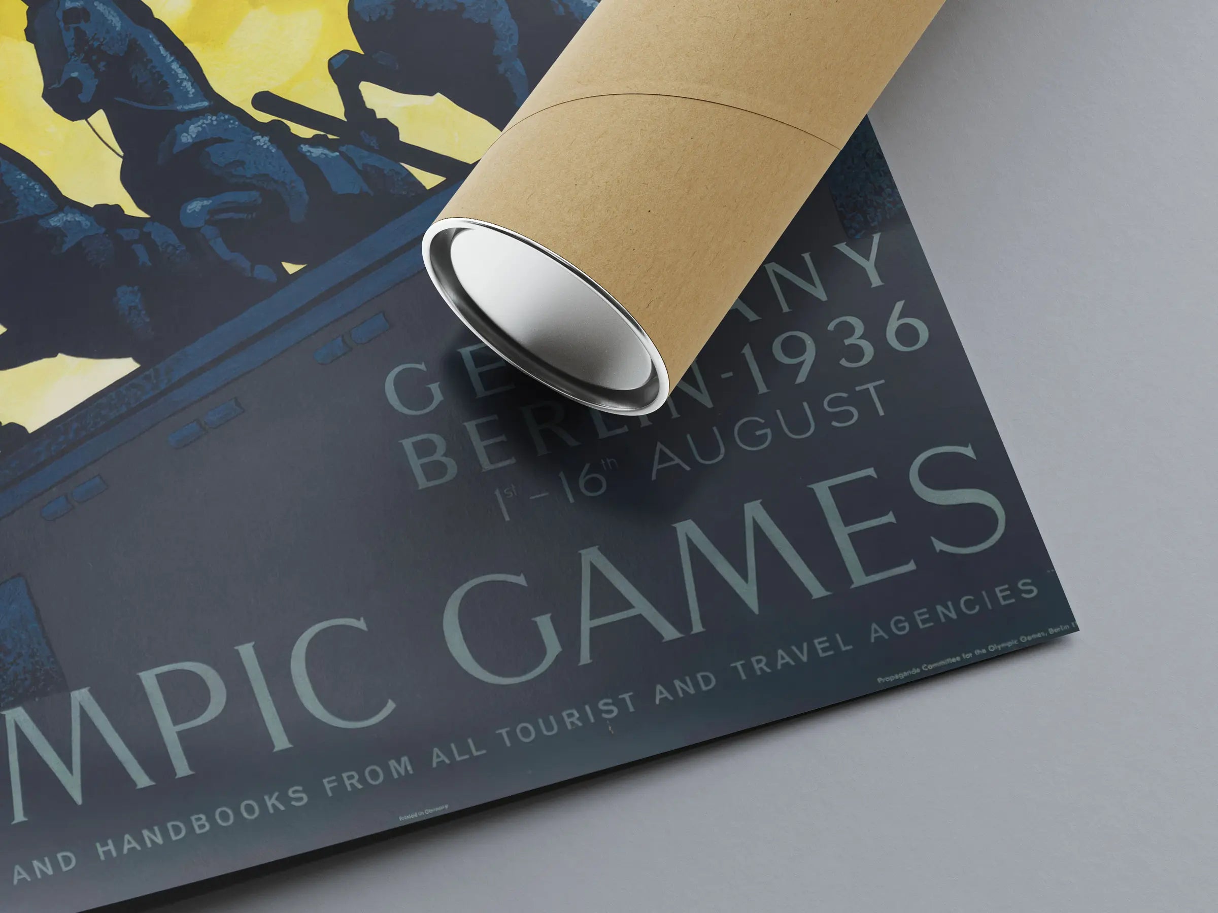 Vintage-Sportplakat „Olympische Spiele 1936 in Berlin“ – Franz Würbel – High Definition – mattes Papier 230 g/m²