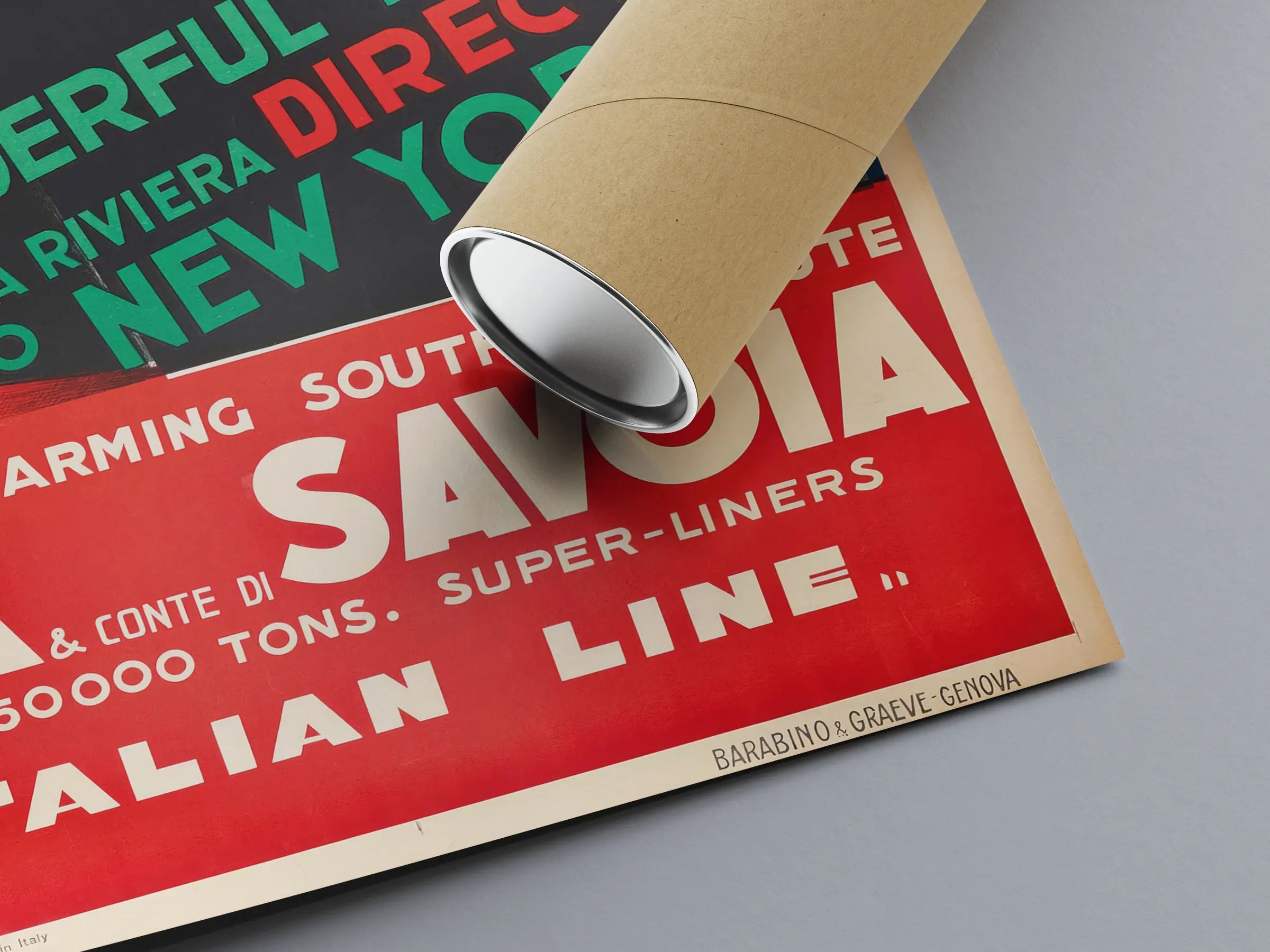 Vintage-Reiseplakat „New York Italian Line“ – Giovanni Patrone – High Definition – mattes Papier 230 g/m²