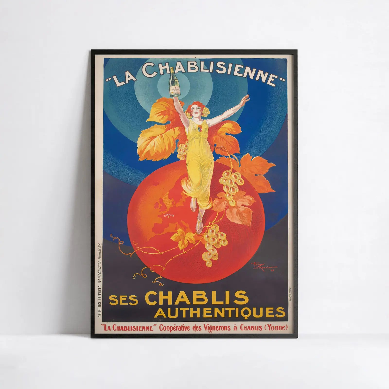 Vintage-Weinplakat „La Chablisienne“ – Henry Le Monnier – High Definition – mattes Papier 230 g/m²