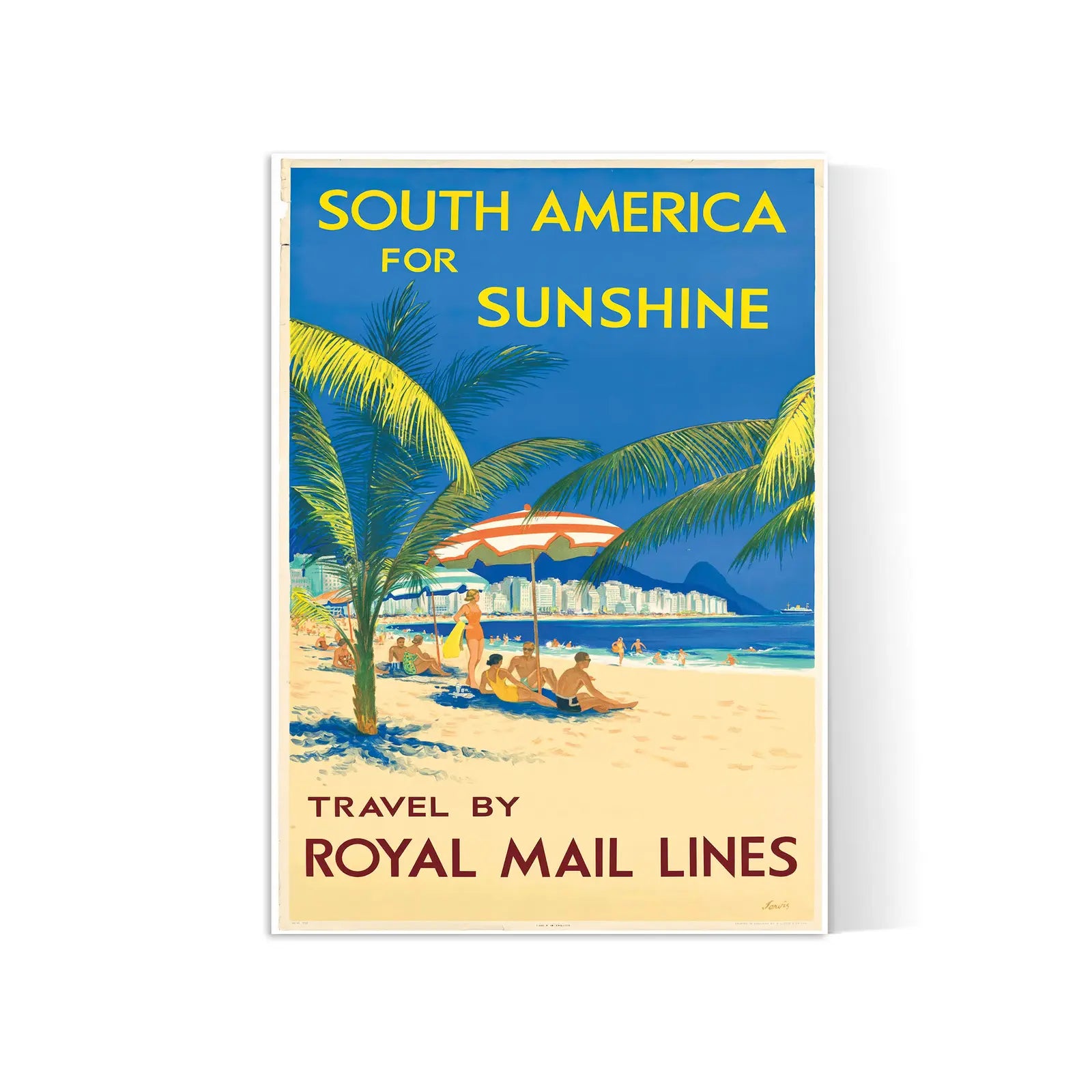 Vintage-Reiseplakat „South America for Sunshine“ – Jarvis – High Definition – mattes Papier 230 g/m²