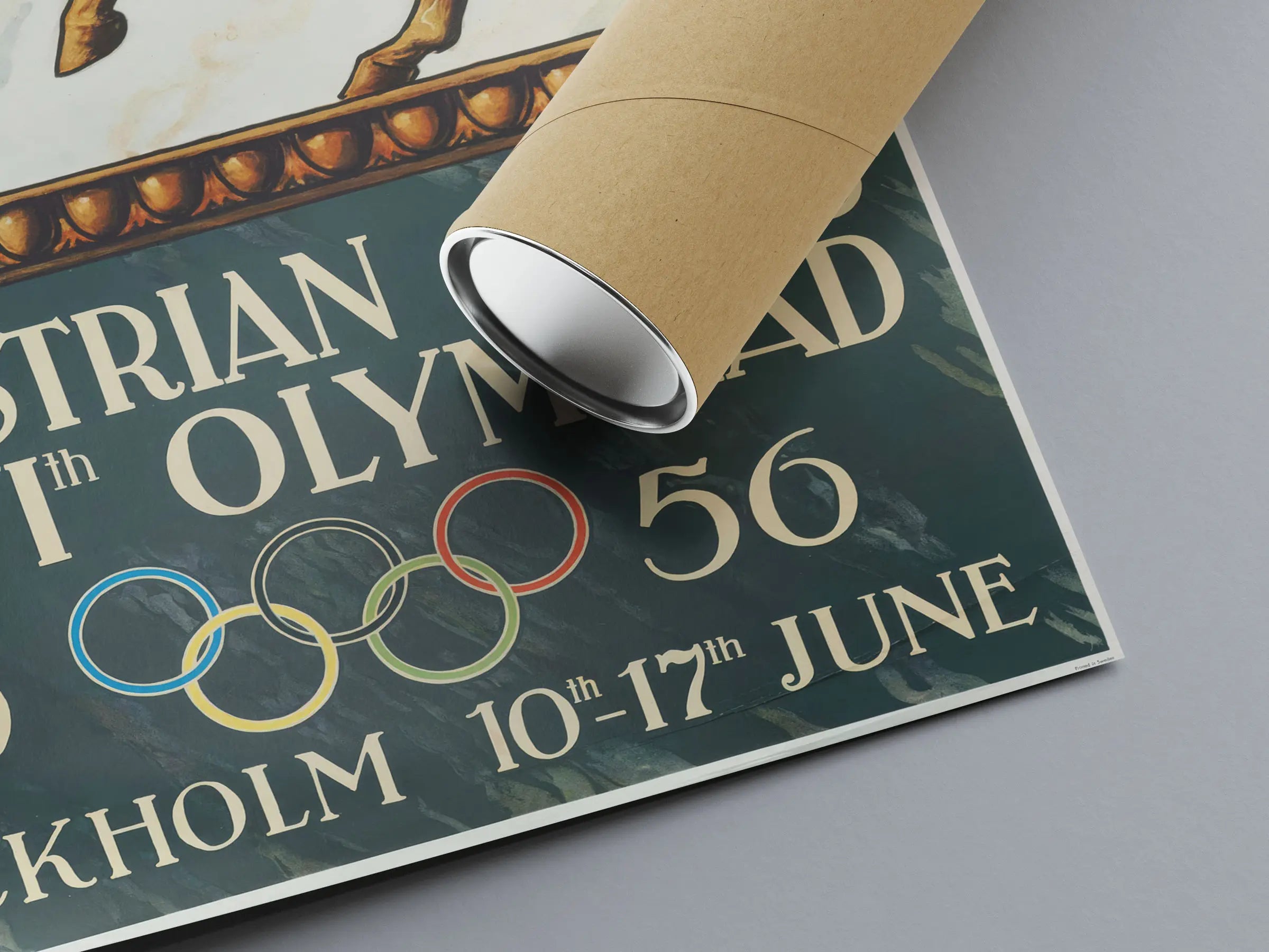 Vintage-Plakat der Olympischen Spiele „Reitspiele XVI. Olympiade Stockholm“ – John Sporvle – High Definition – mattes Papier 230 g/m²