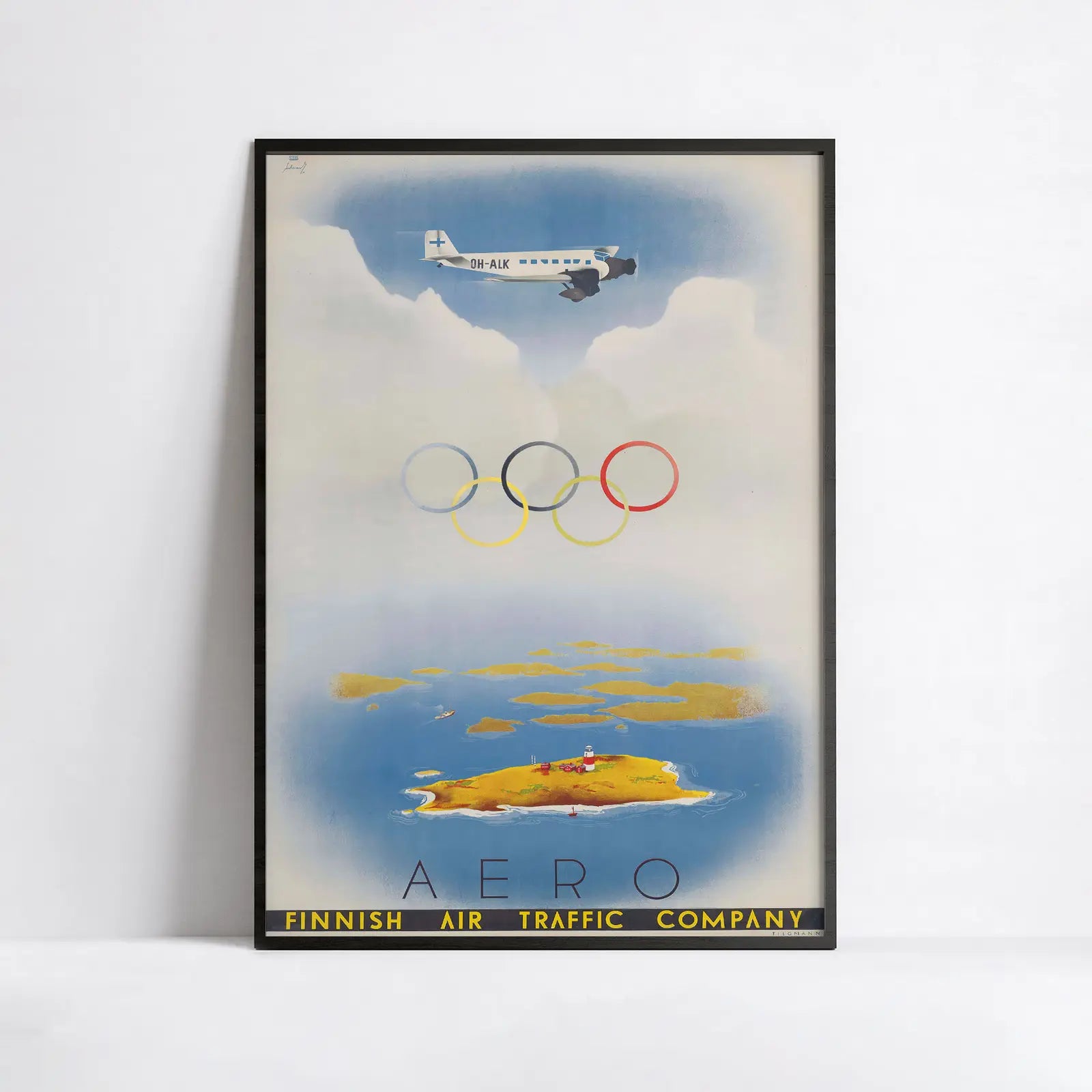 Vintage-Luftfahrtposter „Aero Finnish Airs“ – Jorma Suhonen – High Definition – mattes Papier 230 g/m²