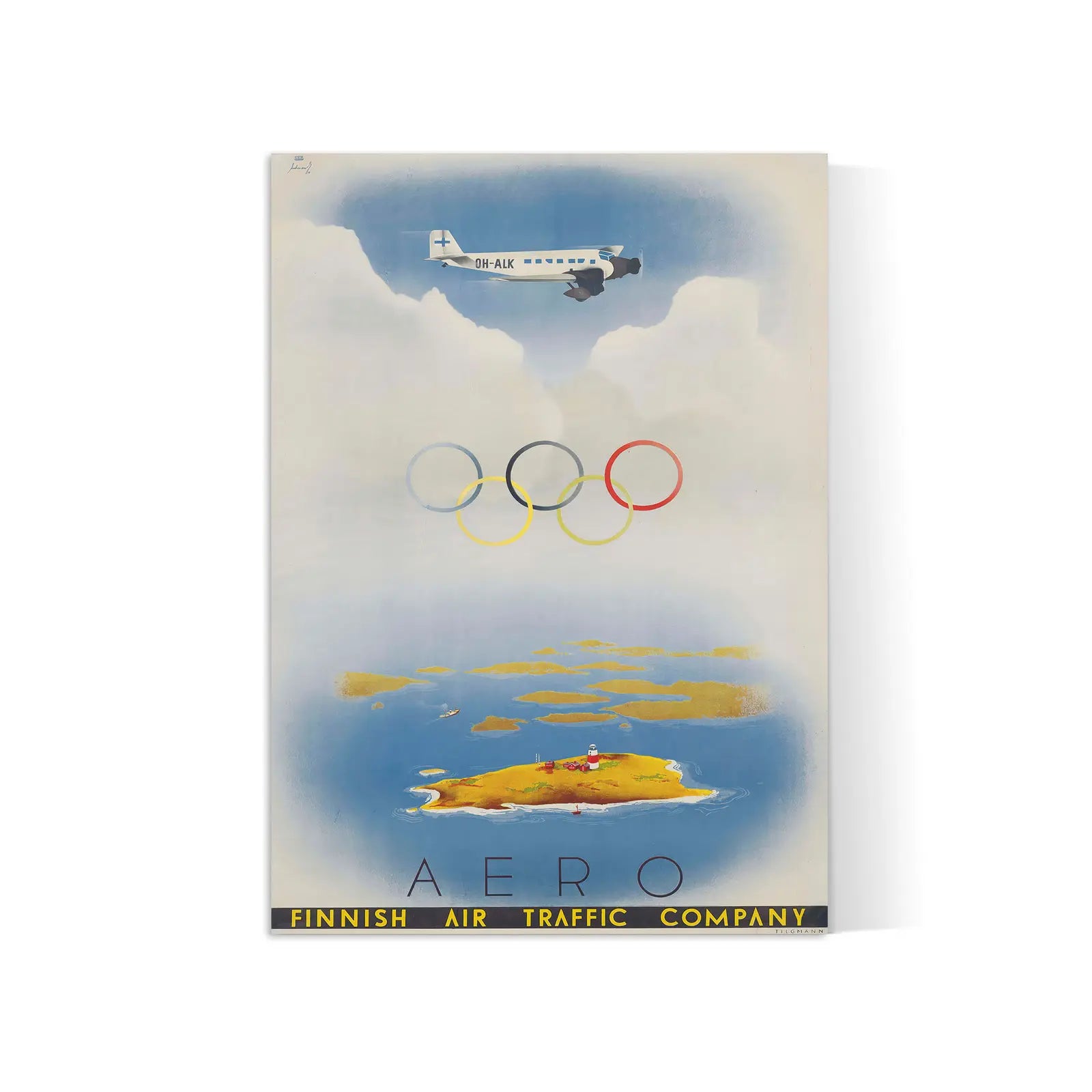 Vintage-Luftfahrtposter „Aero Finnish Airs“ – Jorma Suhonen – High Definition – mattes Papier 230 g/m²