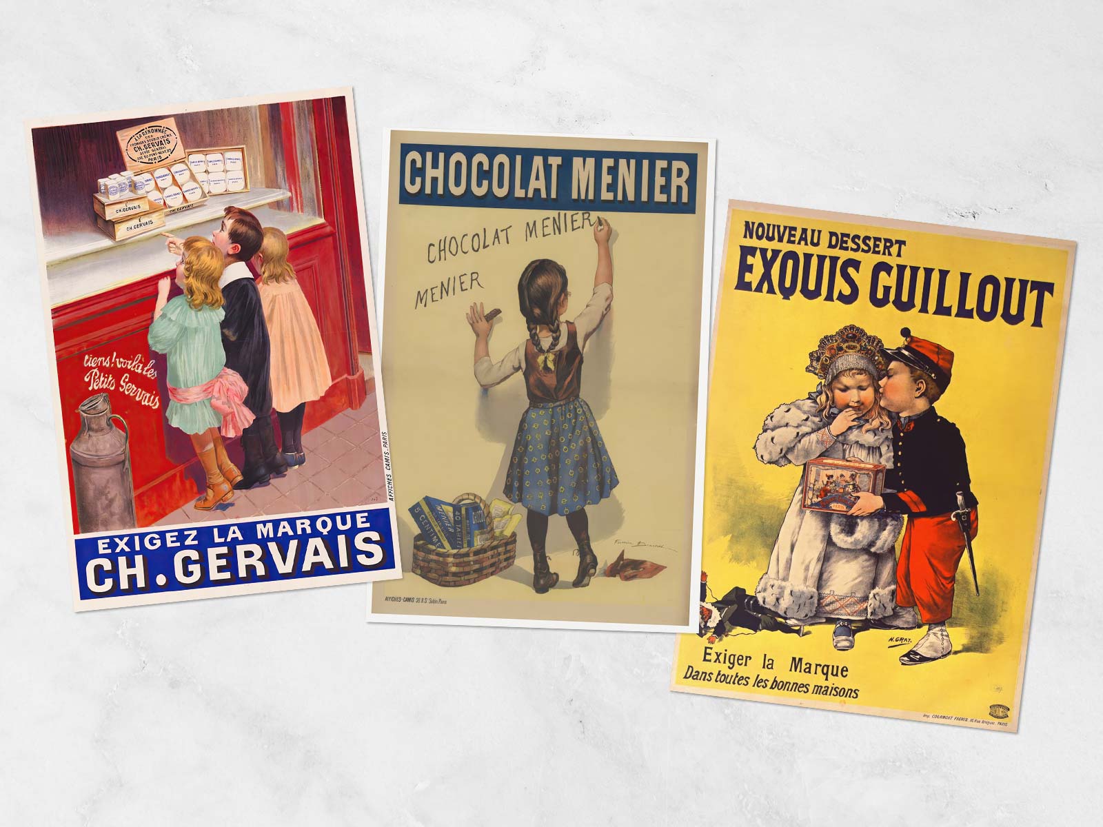 Lot 3 affiches vintage "Douceurs de l'enfance" (-20% au panier)