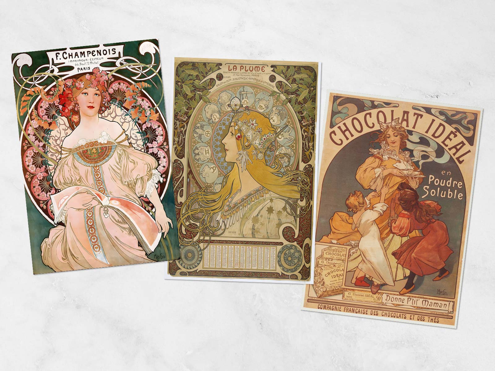 Lot 3 affiches vintage "La quintessence de Mucha" (-20% au panier)