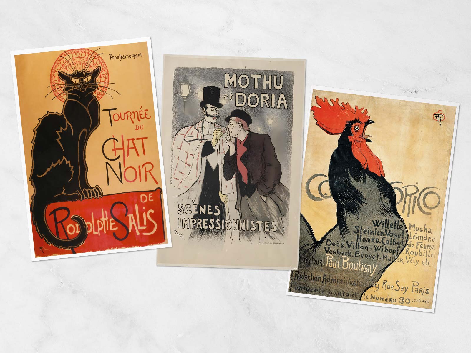 Lot 3 affiches vintage "Steinlen, Gardien de l'esprit de Montmartre"  (-20% au panier)