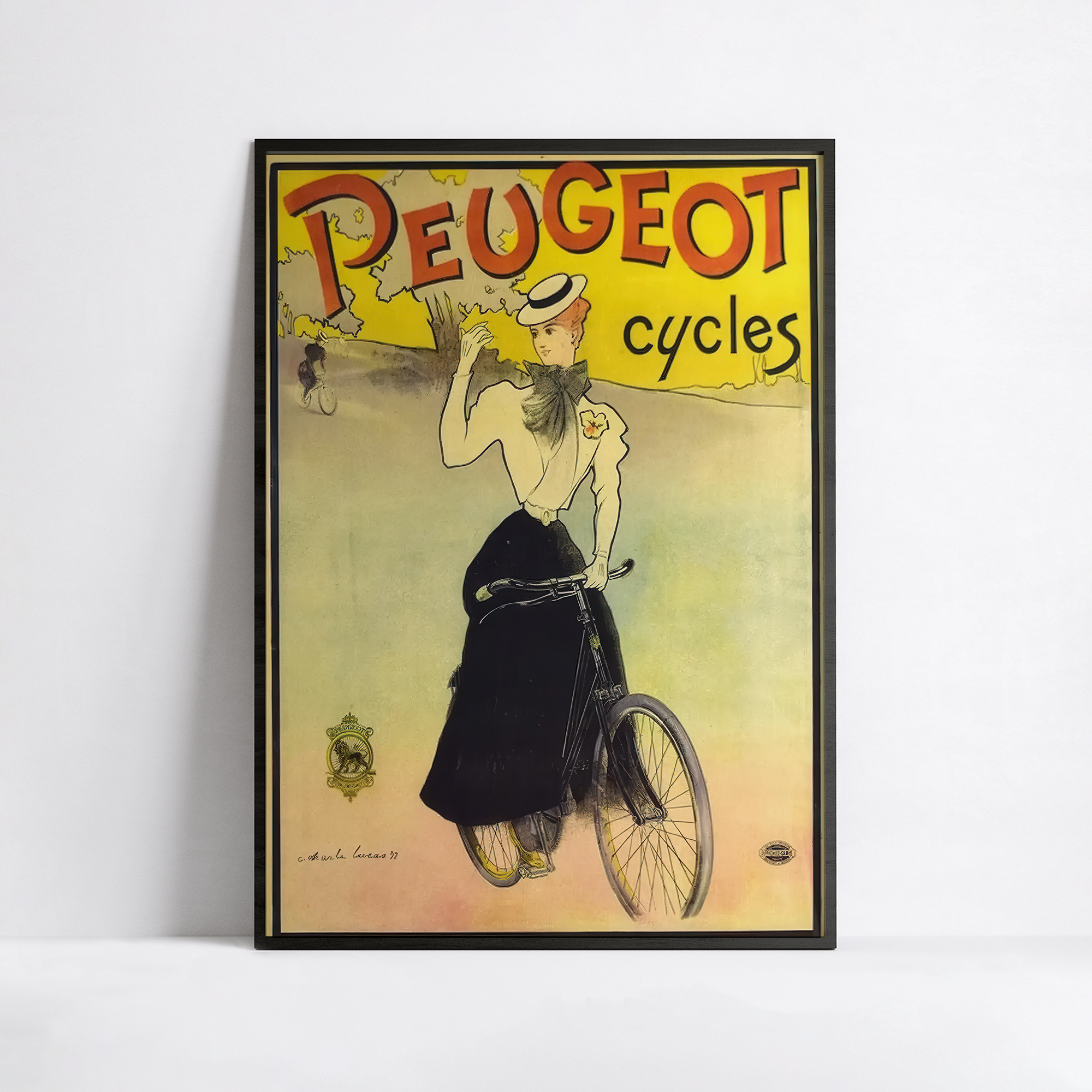 Vintage-Fahrradplakat „Cycles Peugeot“ – Roger Pérot – High Definition – mattes Papier 230 g/m²