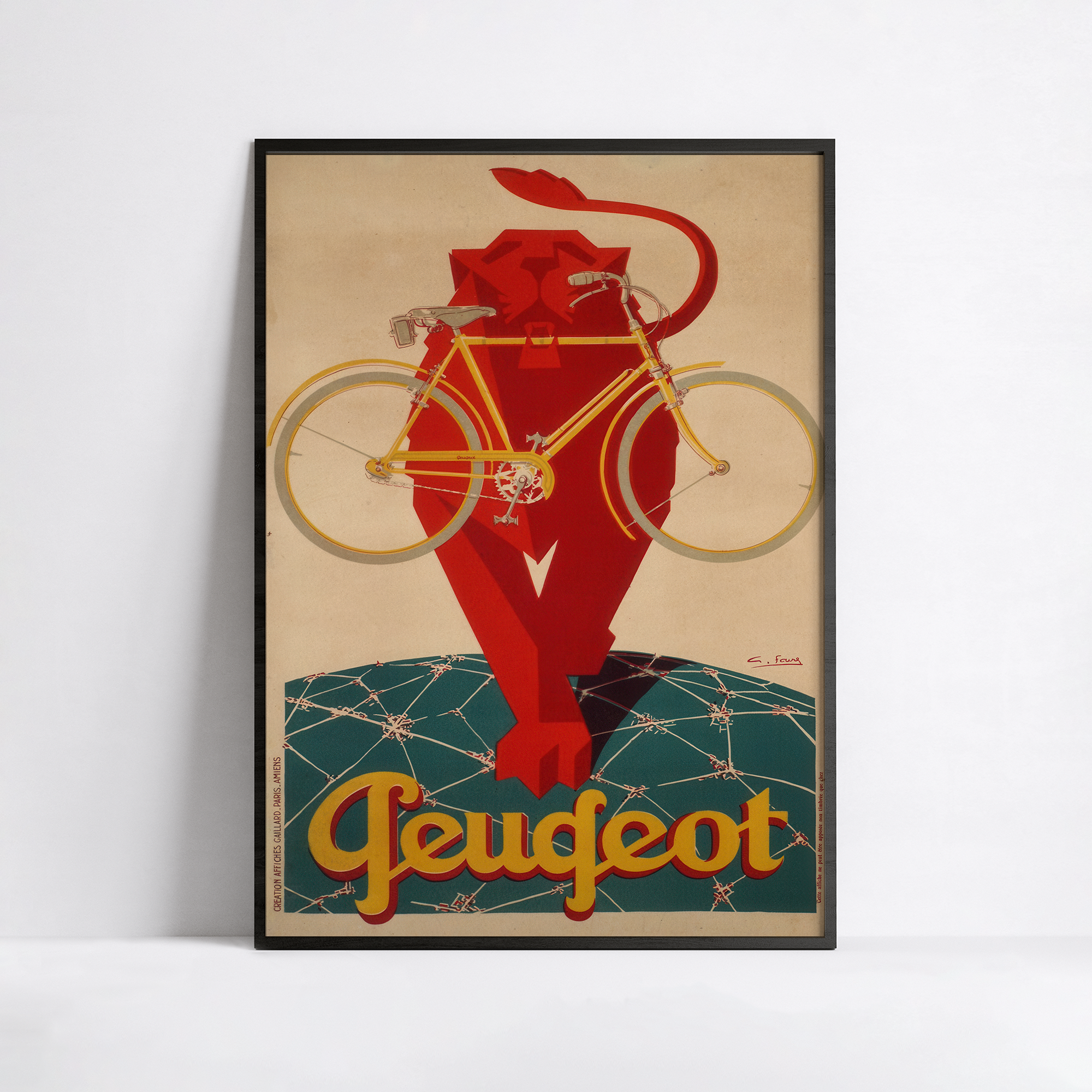 Vintage-Fahrradplakat „Cycles Peugeot“ – Roger Pérot – High Definition – mattes Papier 230 g/m²