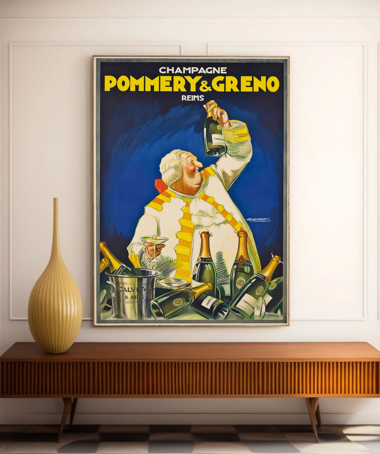 Art-Deco-Poster „Champagne Pommery &amp; Greno“ – Achille Mauzan – High Definition – mattes Papier 230 g/m²