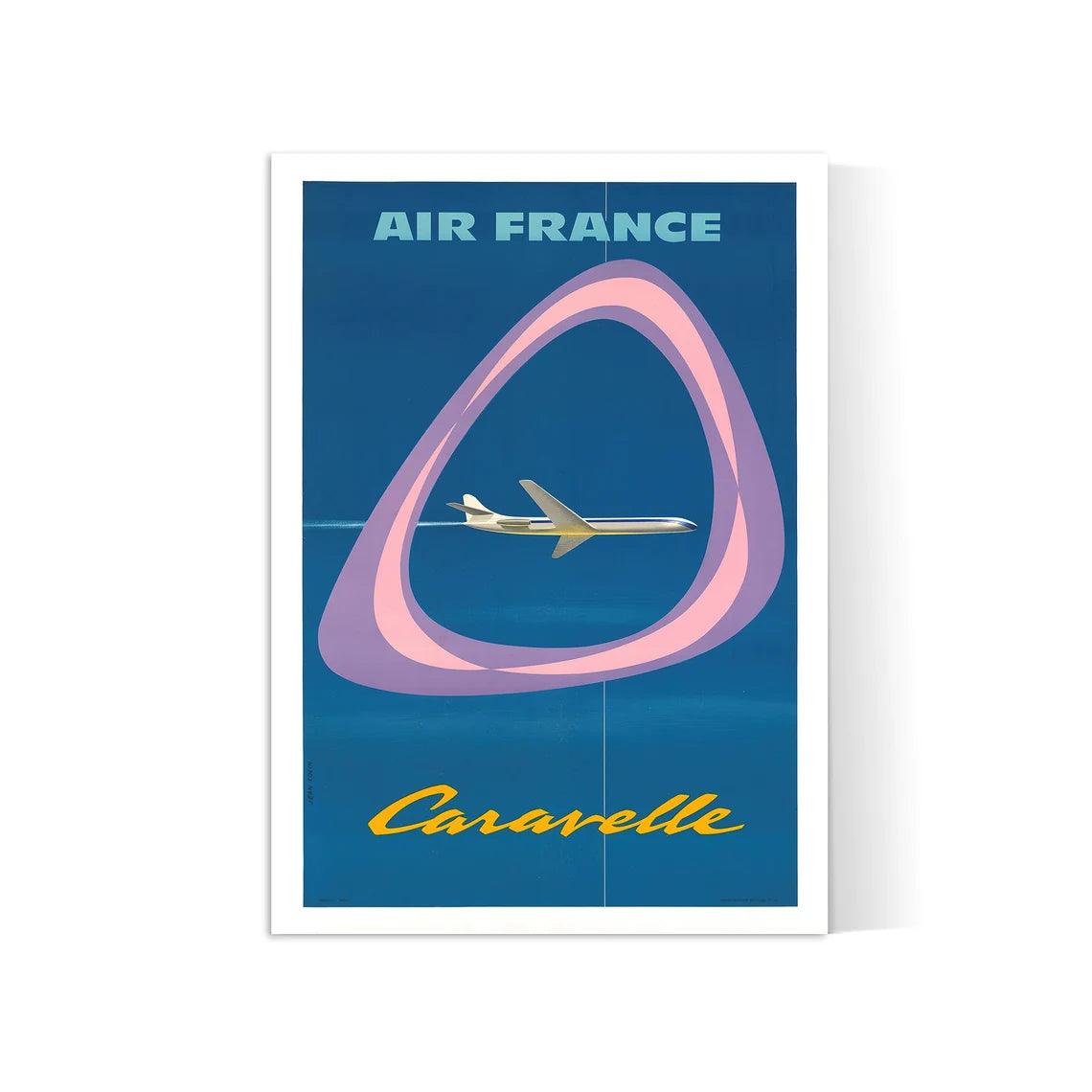 Affiche Air France "Caravelle" - Jean Colin - Haute Définition - papier mat 230gr/m2 - Poster Vintage