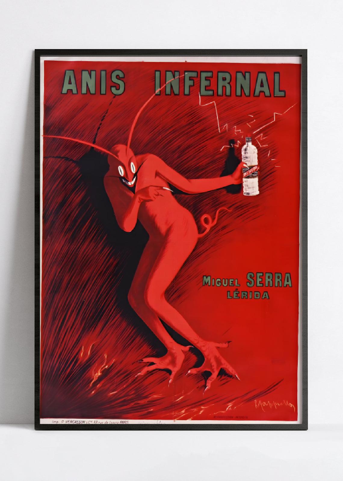 Affiche alcool vintage "Anis Infernal" - Leonetto Cappiello - Haute Définition - papier mat 230gr/m² - Poster Vintage