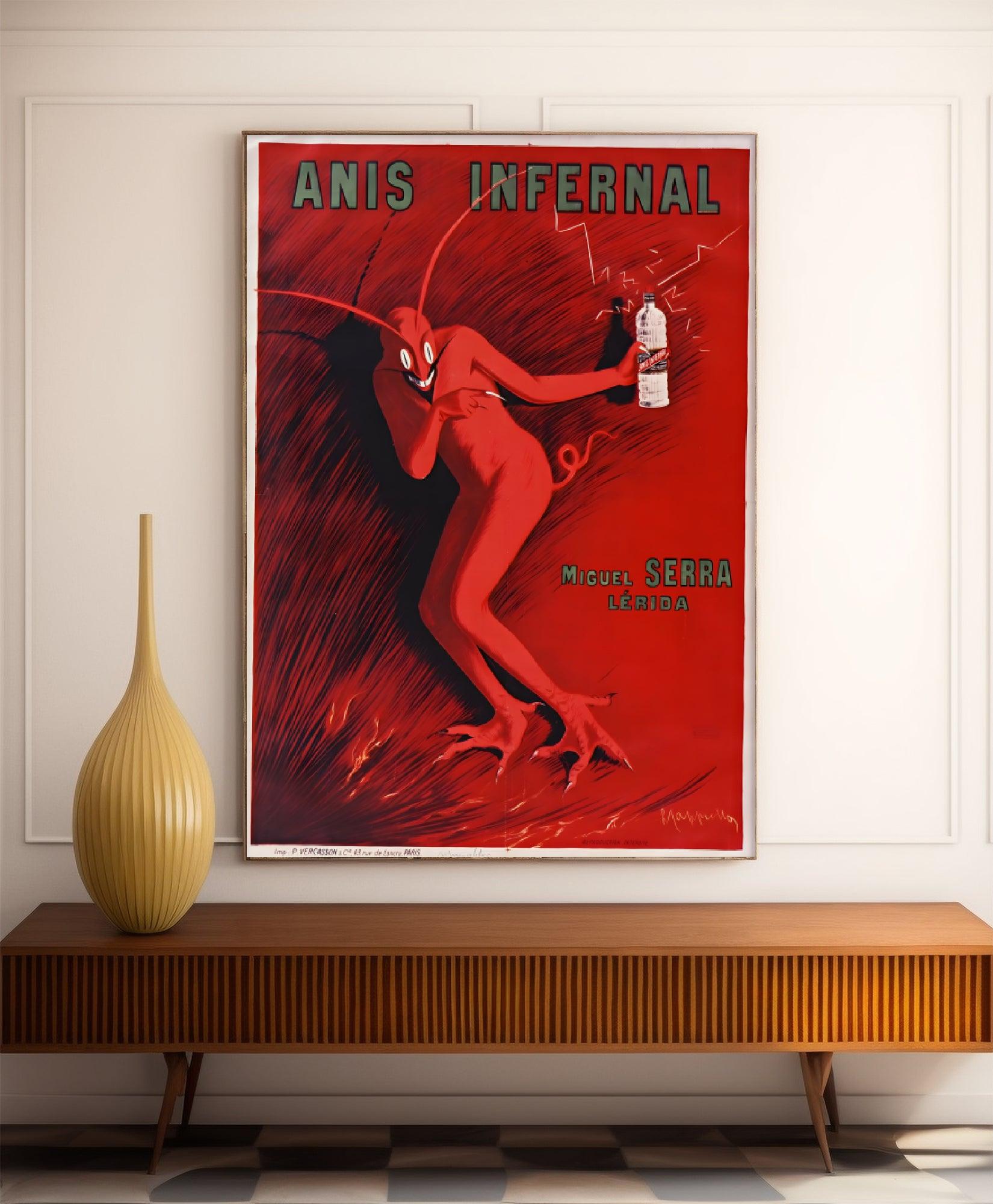 Affiche alcool vintage "Anis Infernal" - Leonetto Cappiello - Haute Définition - papier mat 230gr/m² - Poster Vintage