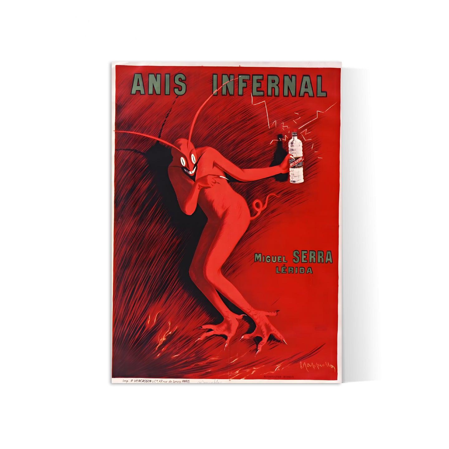 Affiche alcool vintage "Anis Infernal" - Leonetto Cappiello - Haute Définition - papier mat 230gr/m² - Poster Vintage