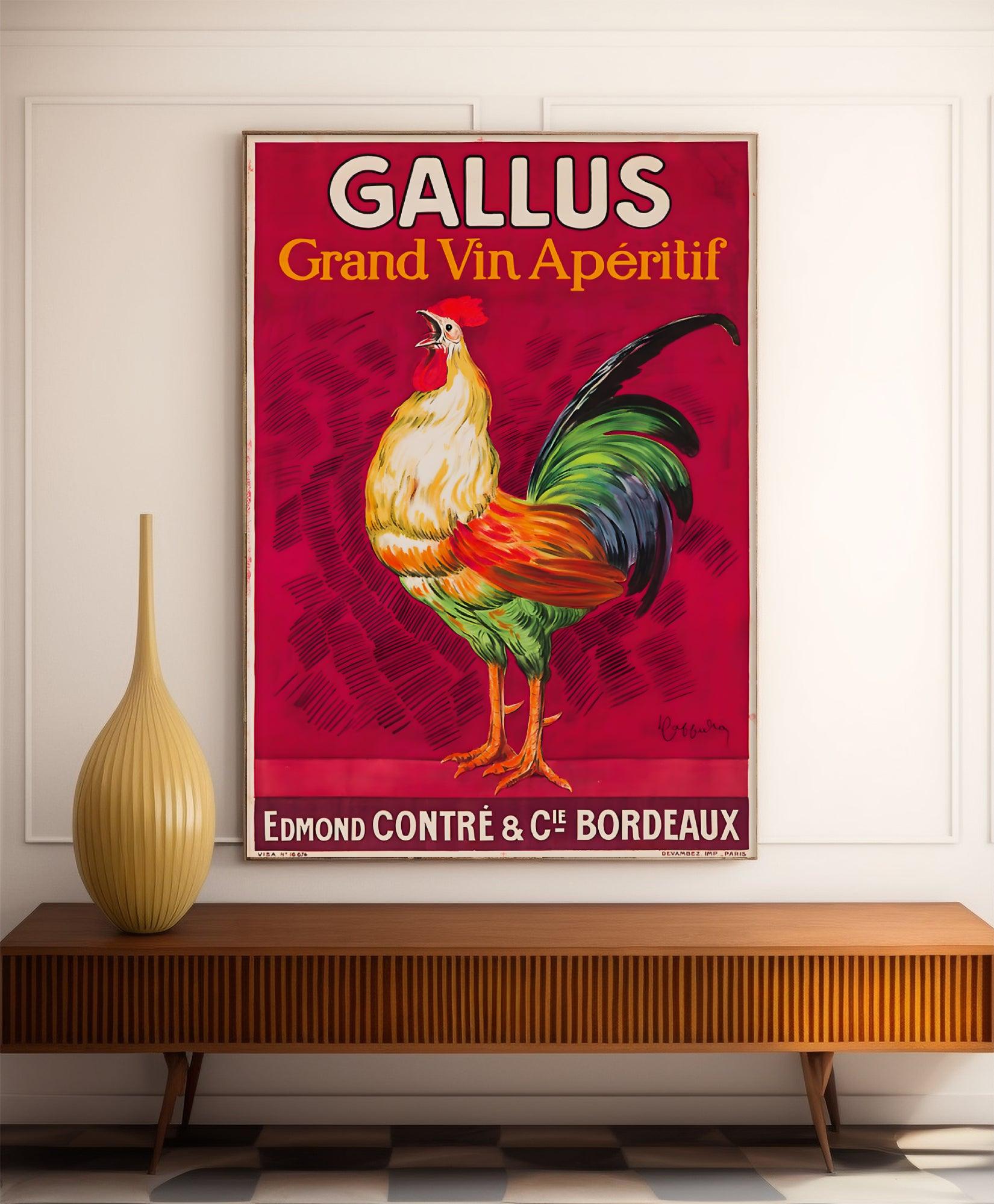 Affiche alcool vintage "Gallus" - Leonetto Cappiello - Haute Définition - papier mat 230gr/m2 - Poster Vintage