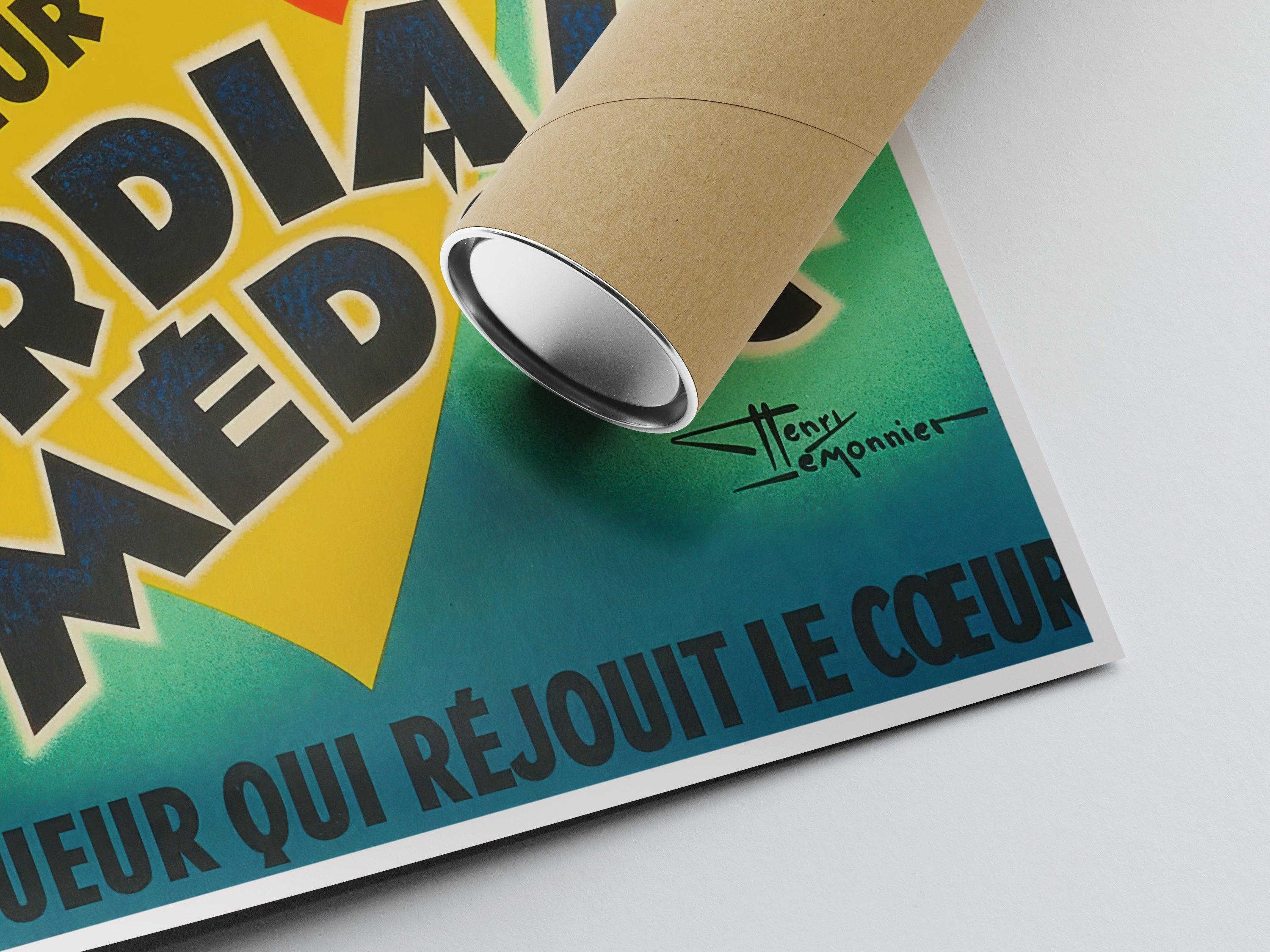 Affiche alcool vintage "Liqueur Cordial Medoc" - Henry Lemonnier - Haute Définition - Poster Vintage