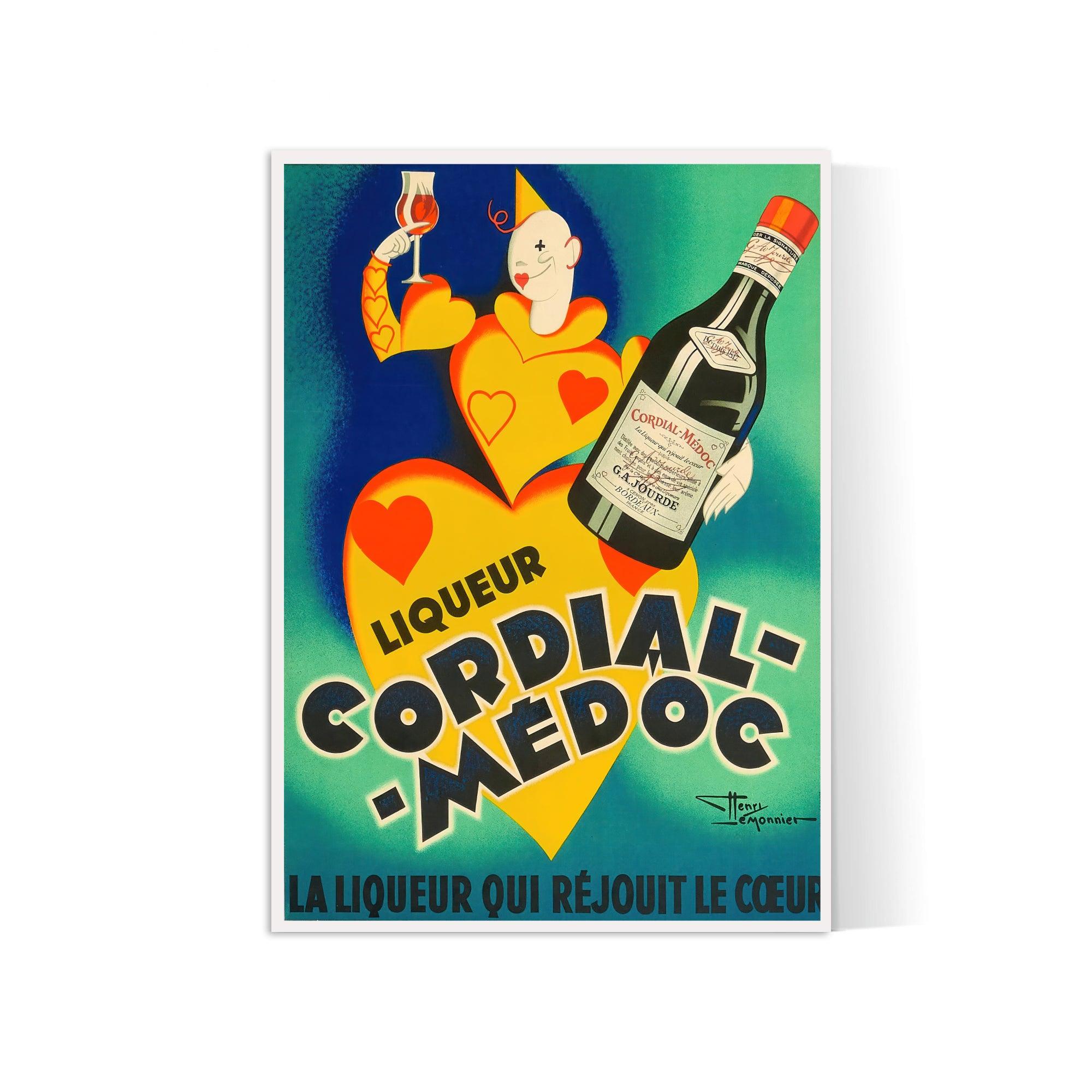 Affiche alcool vintage "Liqueur Cordial Medoc" - Henry Lemonnier - Haute Définition - Poster Vintage